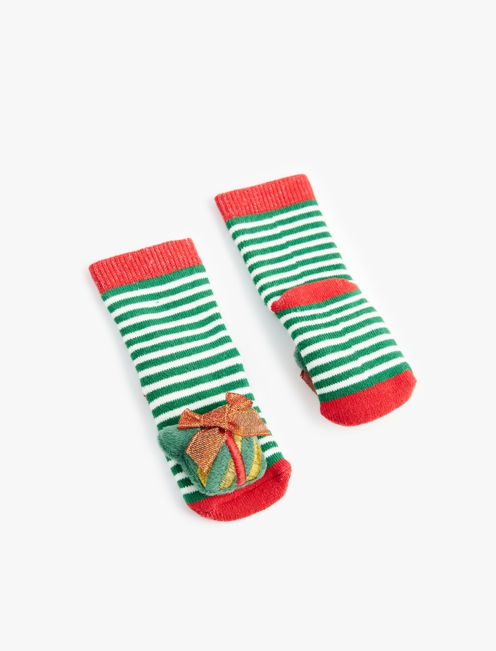 Kız Bebek Yılbaşı Temalı Pamuklu Havlu Çorap