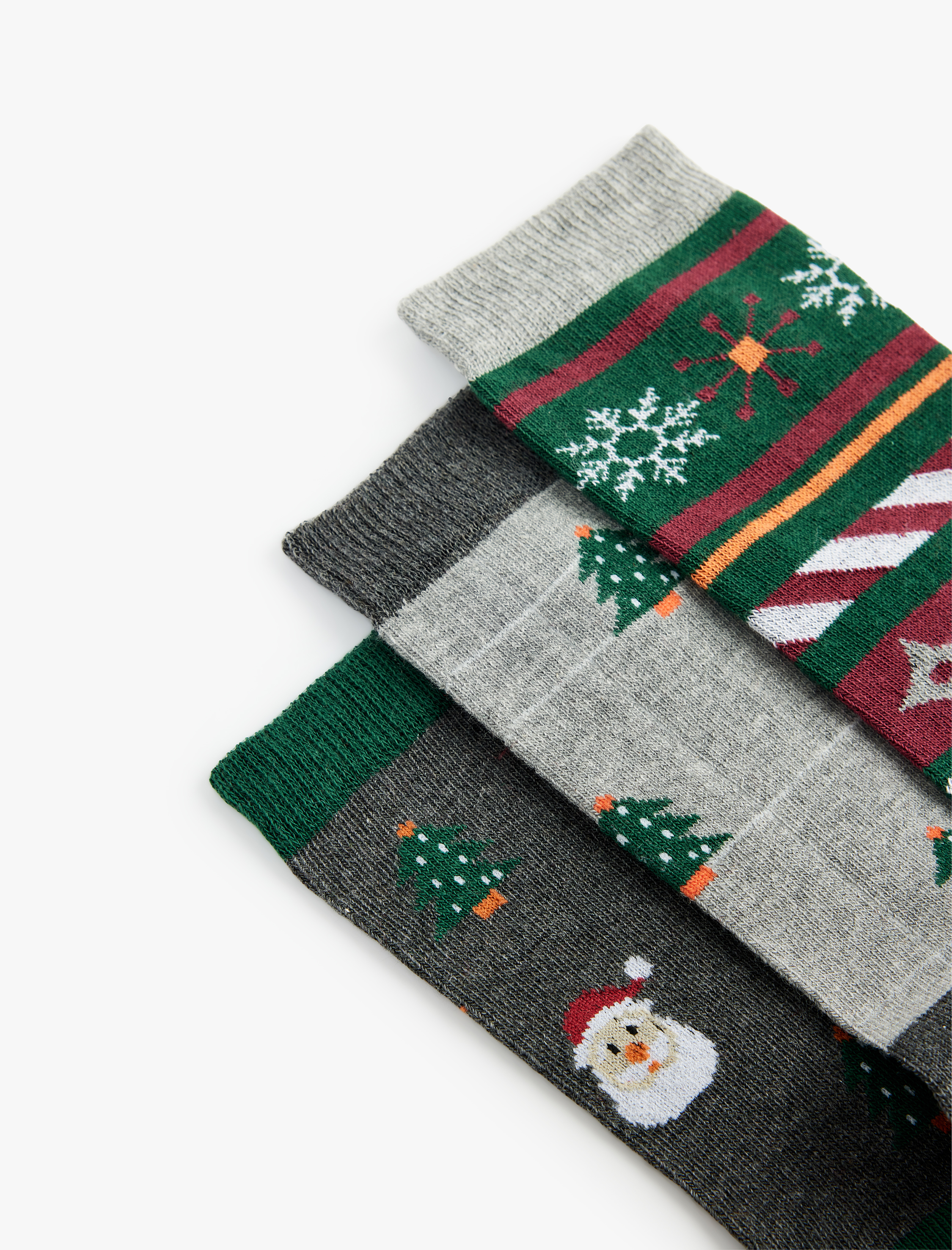 Kadın Çok Renkli 3'lü Yılbaşı Temalı Soket Çorap Seti