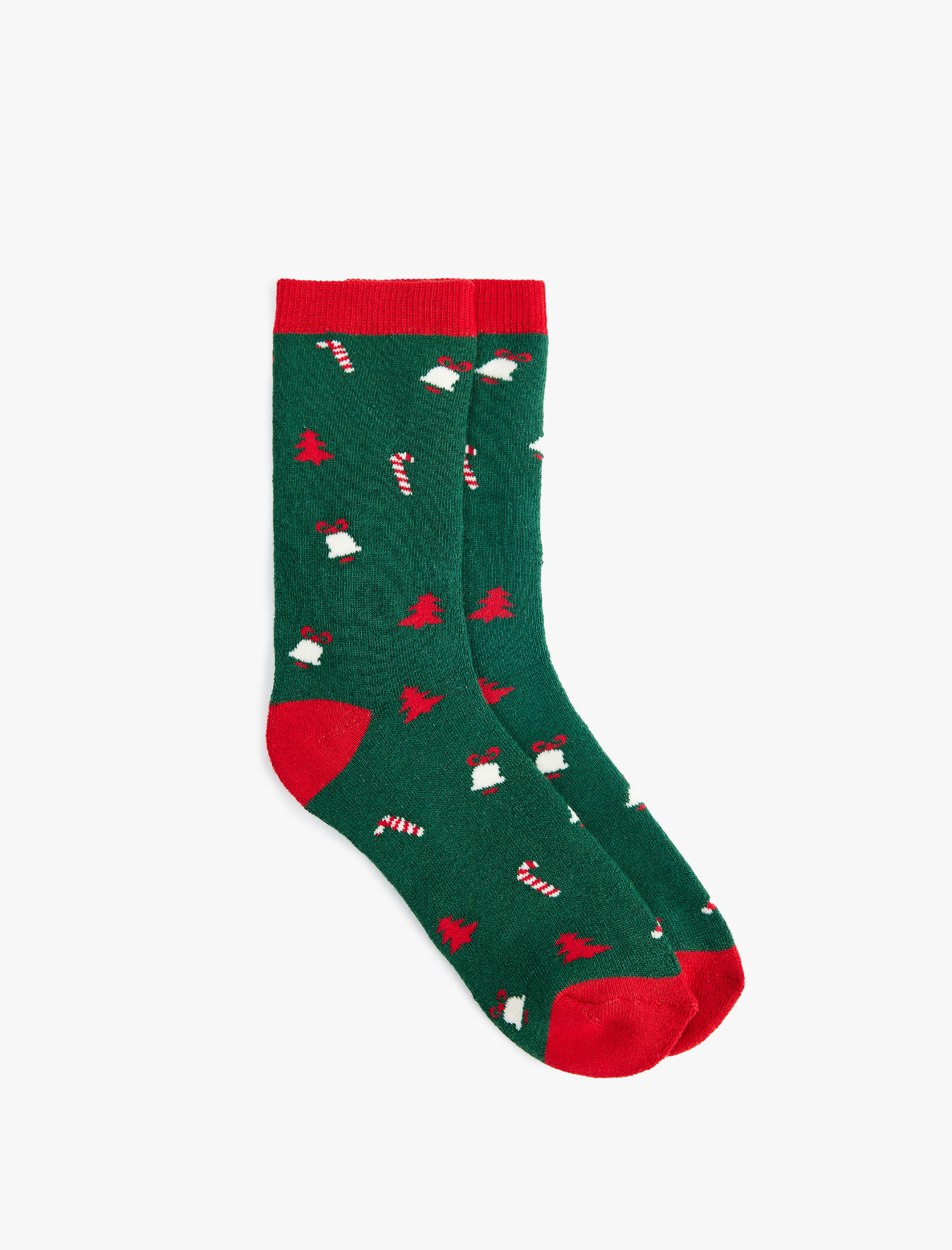  Kadın Pamuklu Çok Renkli Yılbaşı Temalı Soket Havlu Çorap