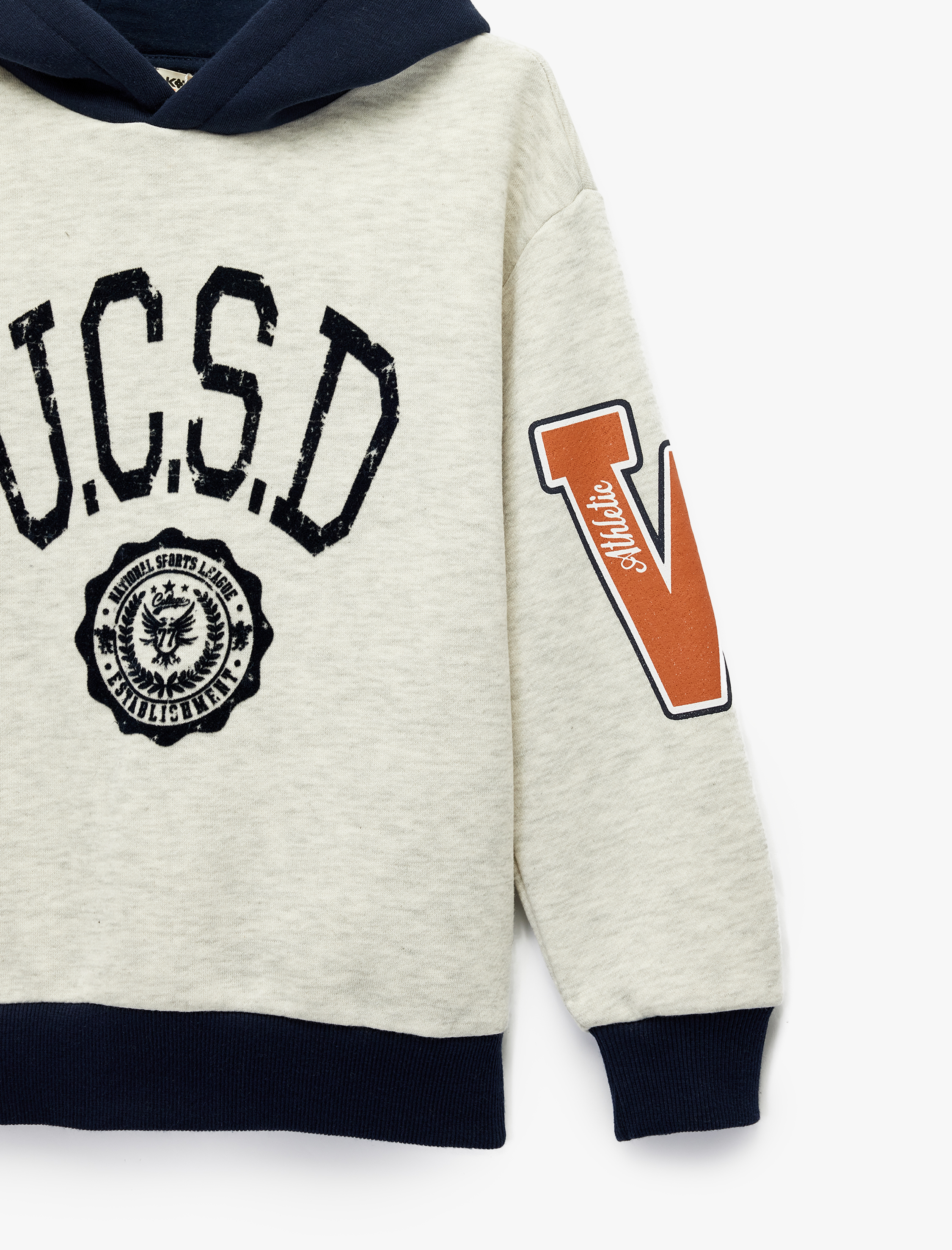  Erkek Çocuk Uzun Kollu Baskılı Kapşonlu Sweatshirt