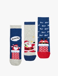 Yılbaşı Temalı 3'lü Pamuklu Çorap Seti