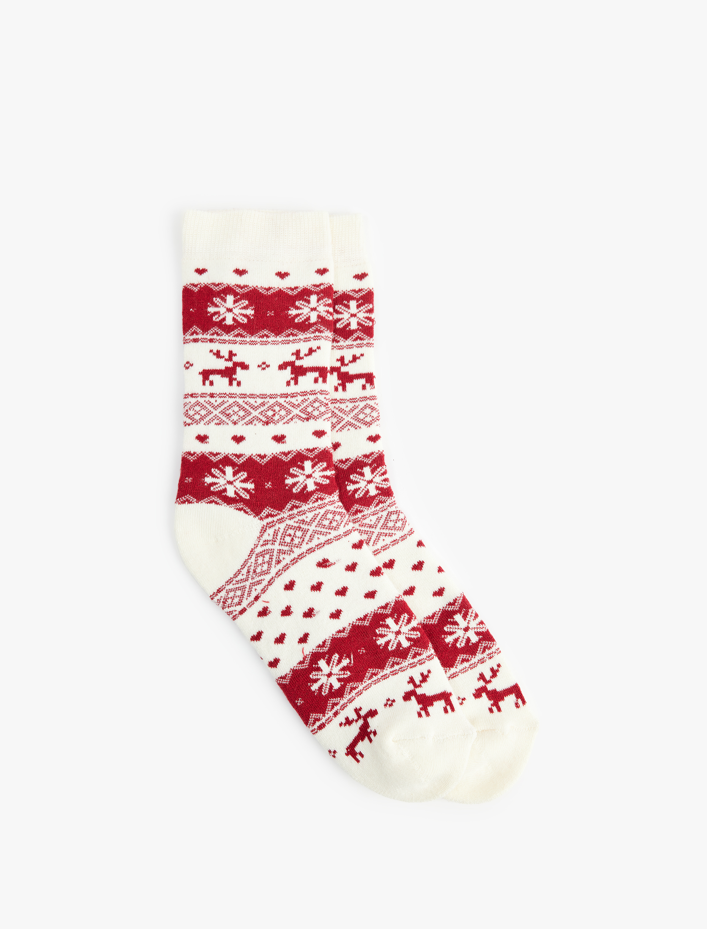  Kadın Pamuklu Yılbaşı Temalı Havlu Soket Çorap