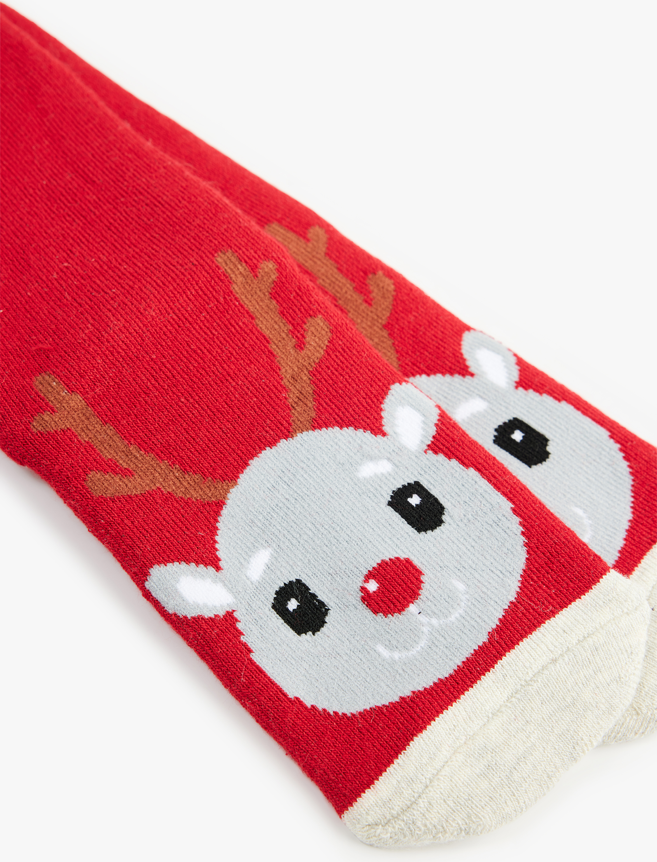  Kız Çocuk Geyik Detaylı Pamuklu Havlu Çorap