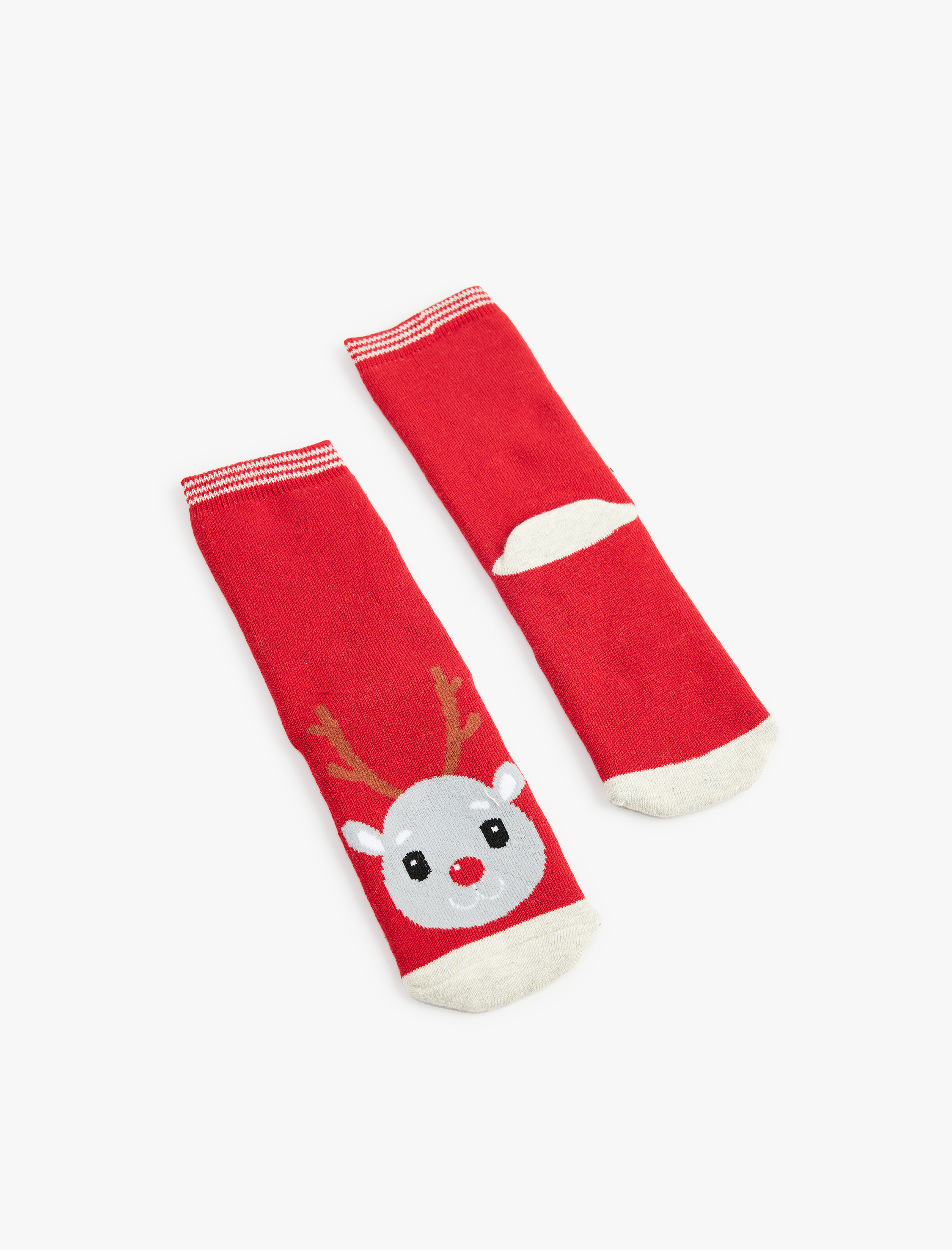  Kız Çocuk Geyik Detaylı Pamuklu Havlu Çorap