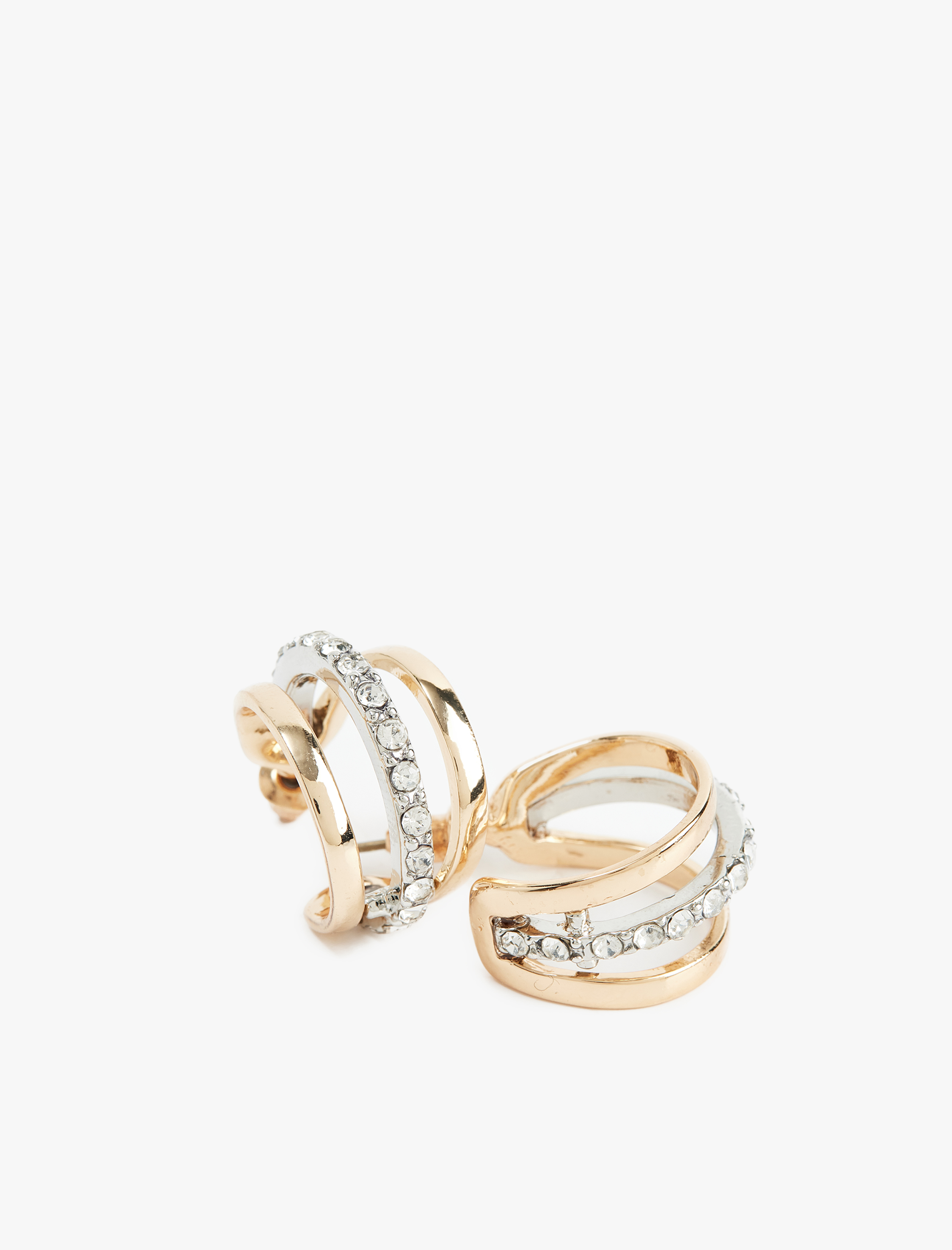  Kadın Taş Detaylı Çoklu Halka Küpe