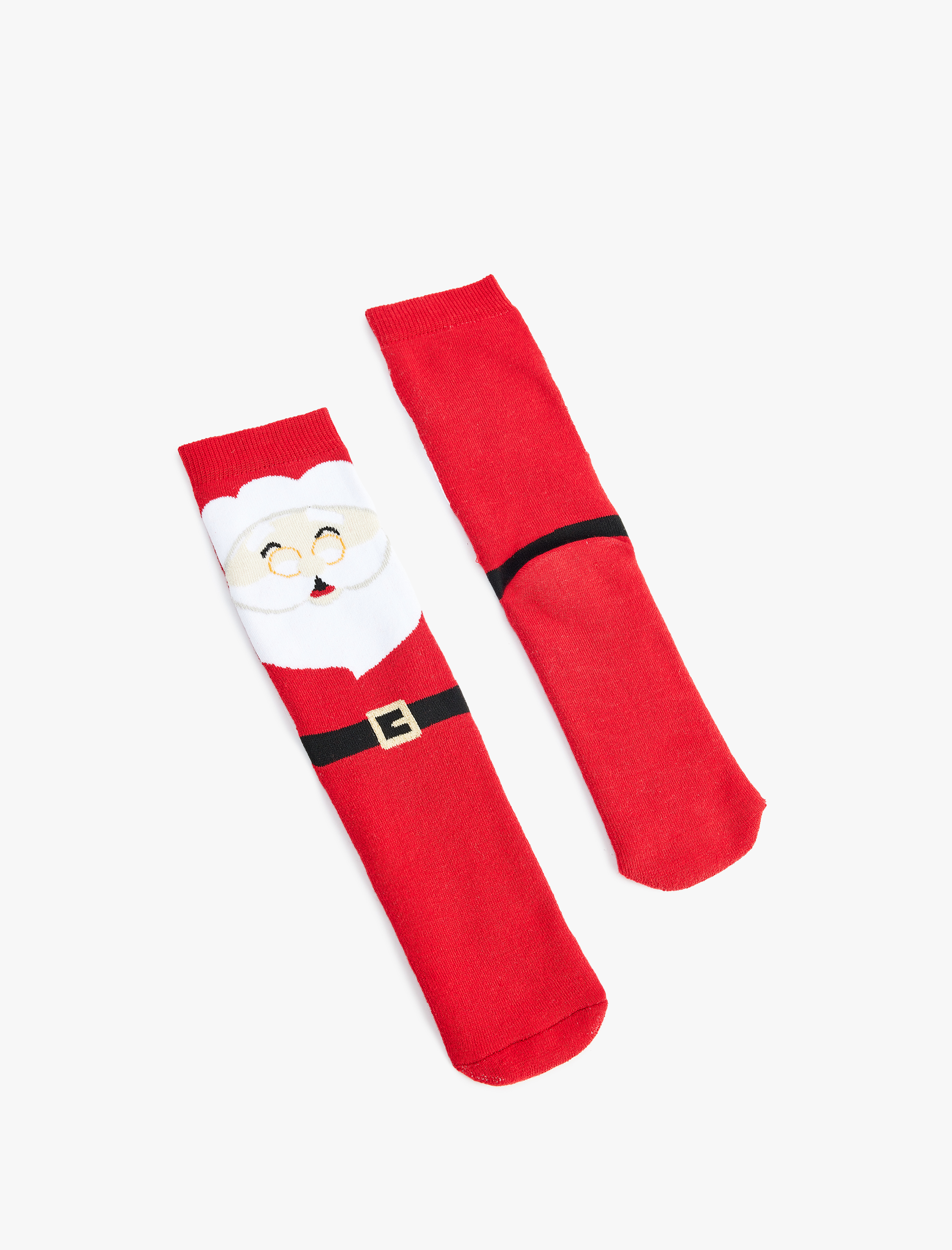  Kadın Noel Baba Baskılı Pamuklu Kalın Soket Çorap