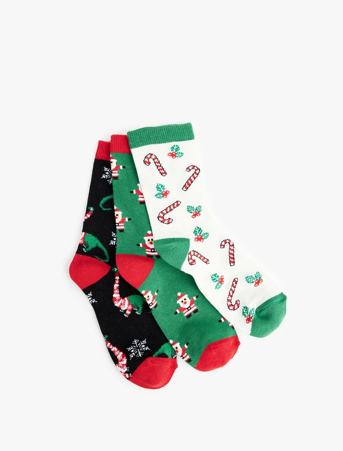 Erkek Çocuk Yılbaşı Temalı 3'lü Çorap Seti