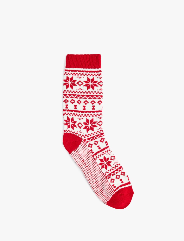 Kadın Yılbaşı Temalı Kalın Soket Çorap