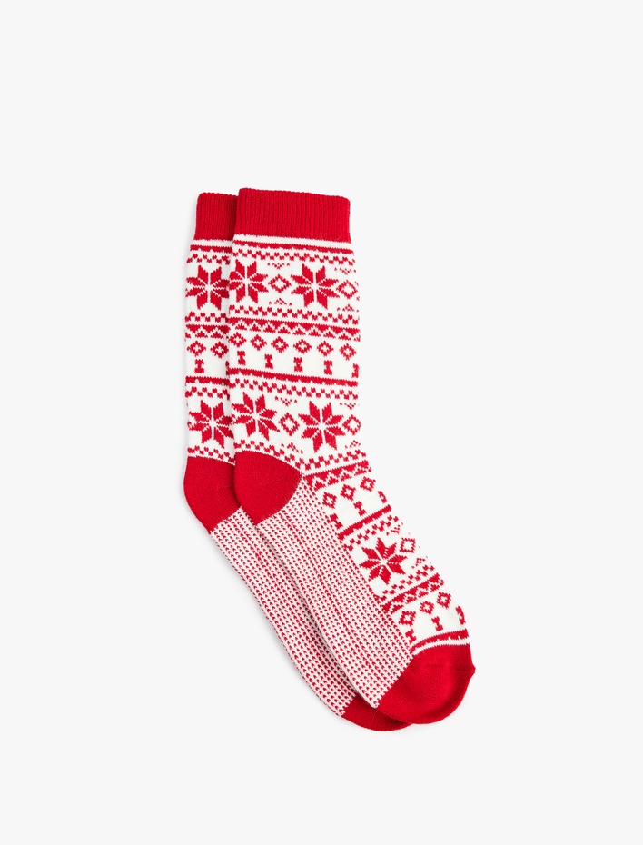 Kadın Yılbaşı Temalı Kalın Soket Çorap