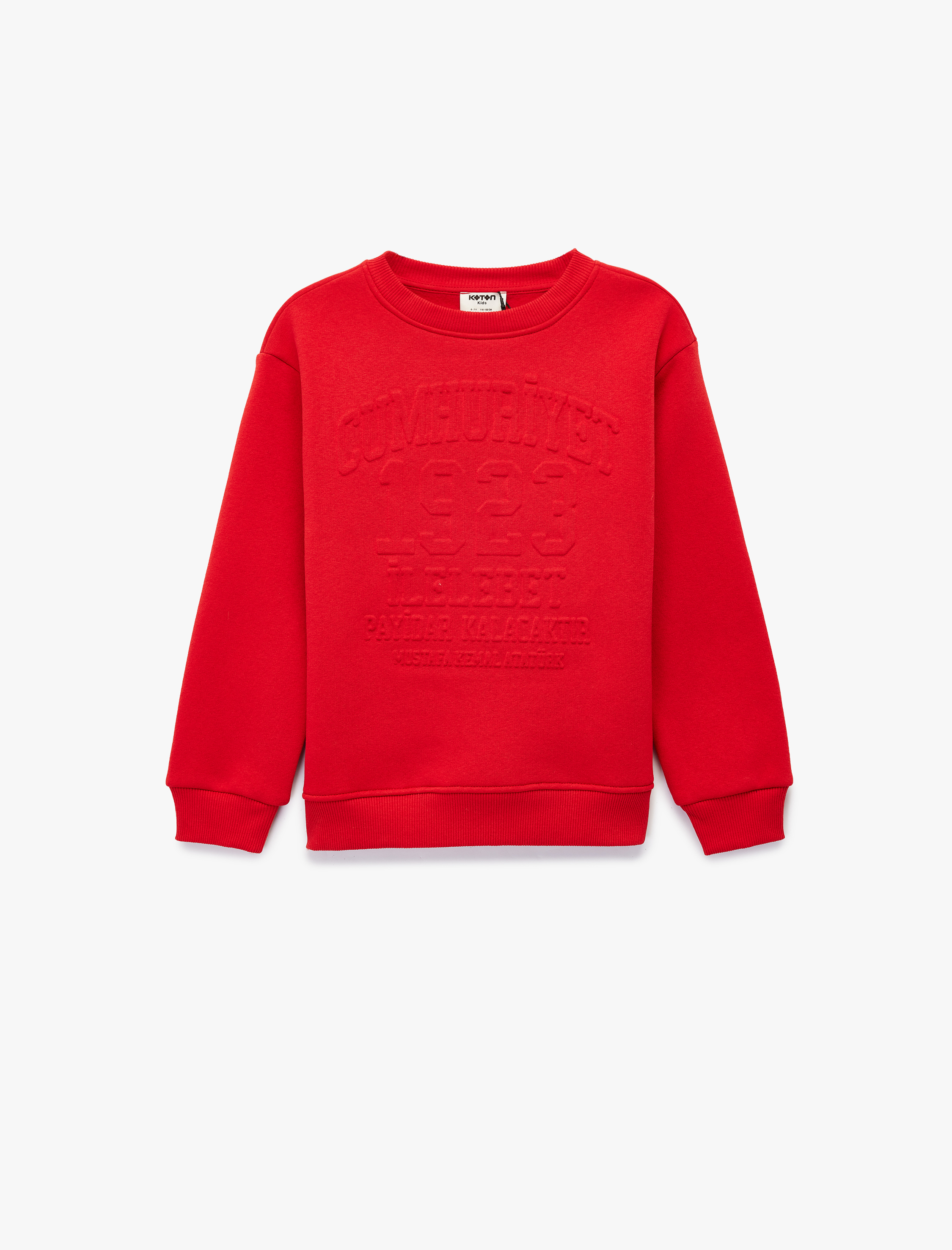  Erkek Çocuk Uzun Kollu Bisiklet Yaka Cumhuriyet Baskılı Sweatshirt