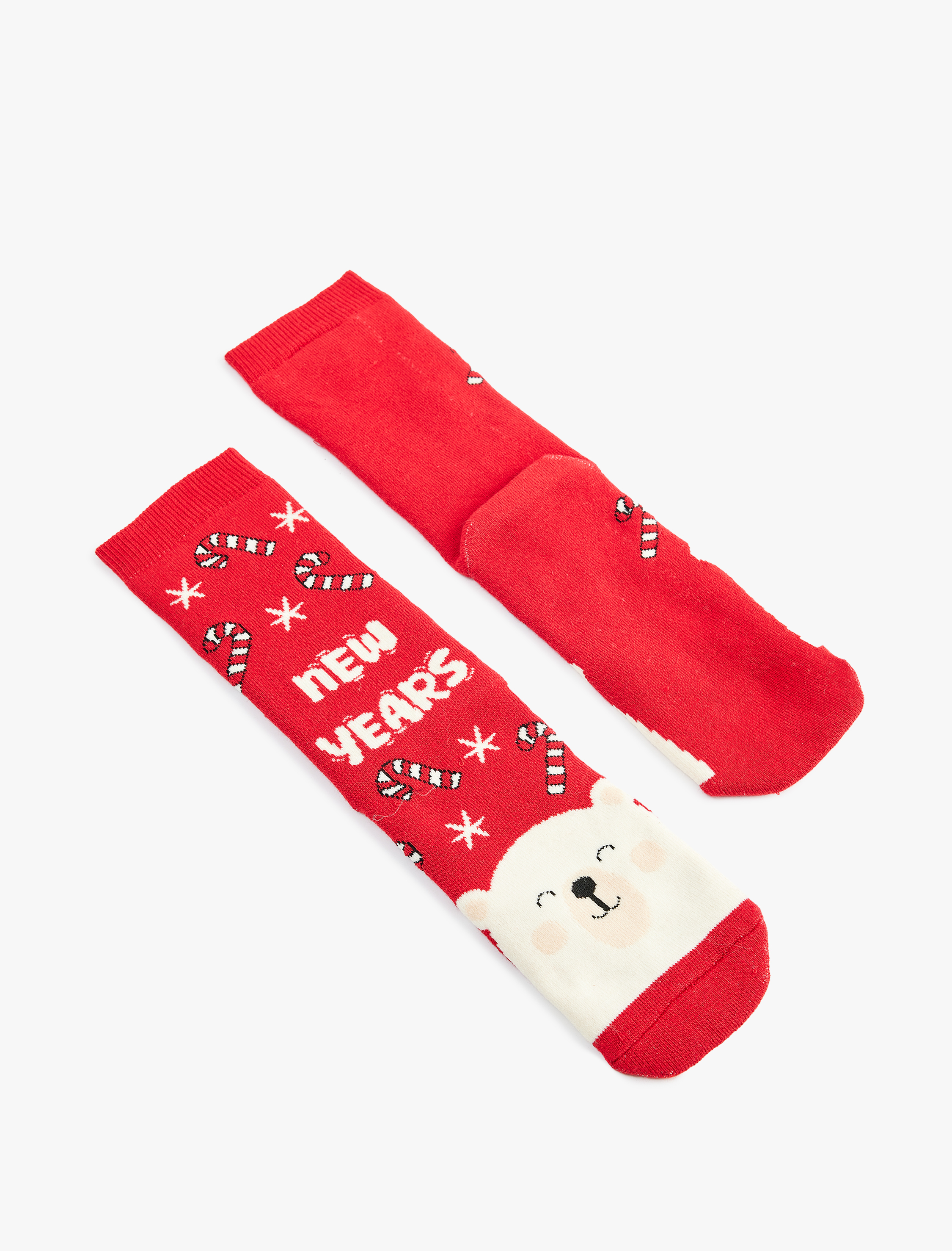  Kadın Yılbaşı Temalı Kalın Pamuklu Soket Çorap