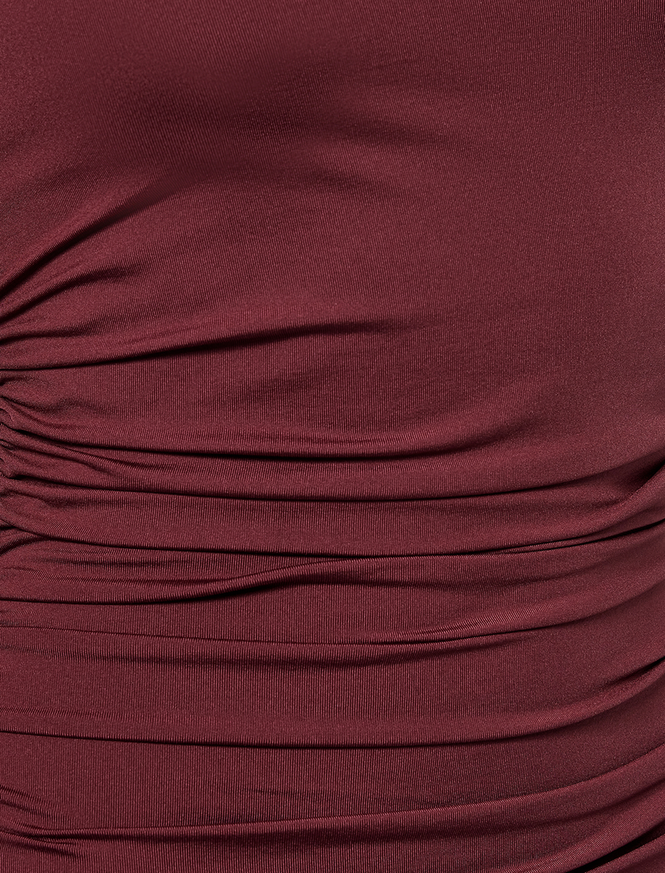 Asimetrik Yaka Uzun Kollu Drapeli Midi Elbise