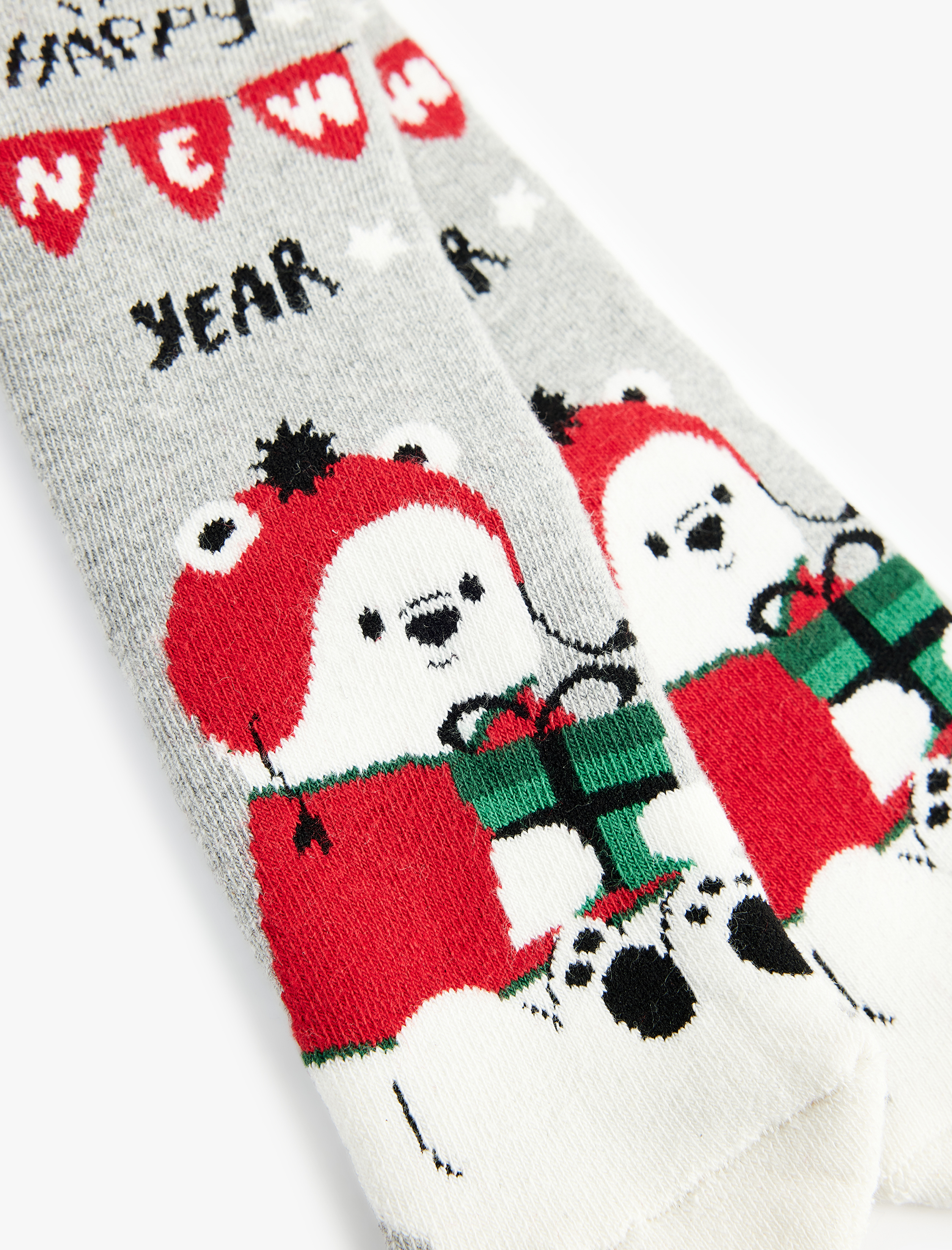  Kız Çocuk Yeni Yıl Temalı Pamuklu Havlu Çorap