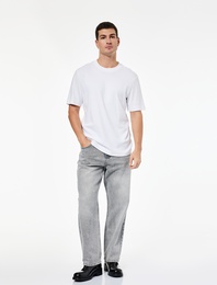 Normal Bel Cepli Bol Kalıp Pamuklu Baggy Jean Pantolon