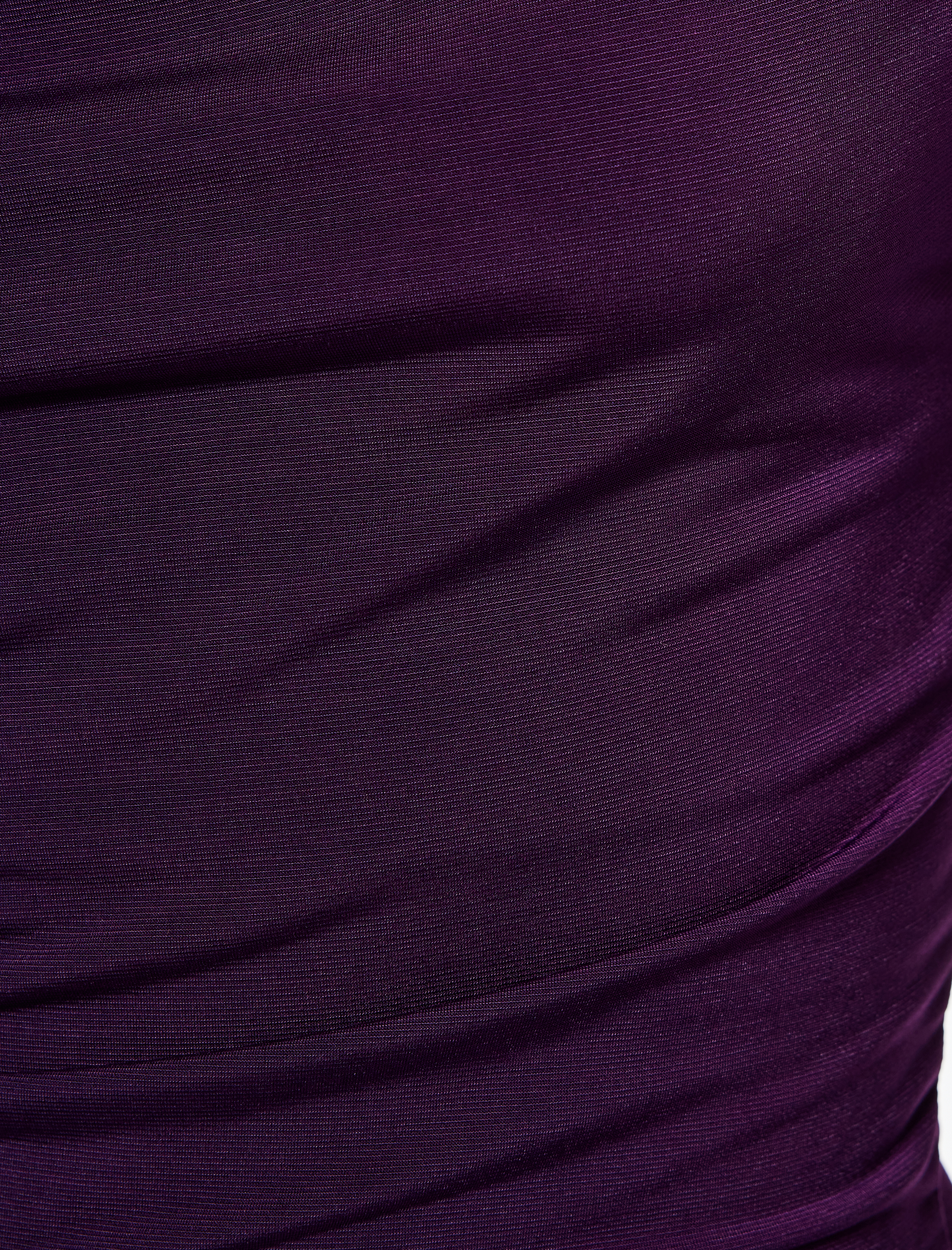 Slim Fit Uzun Kollu Degaje Yaka Drape Detaylı Mini Elbise