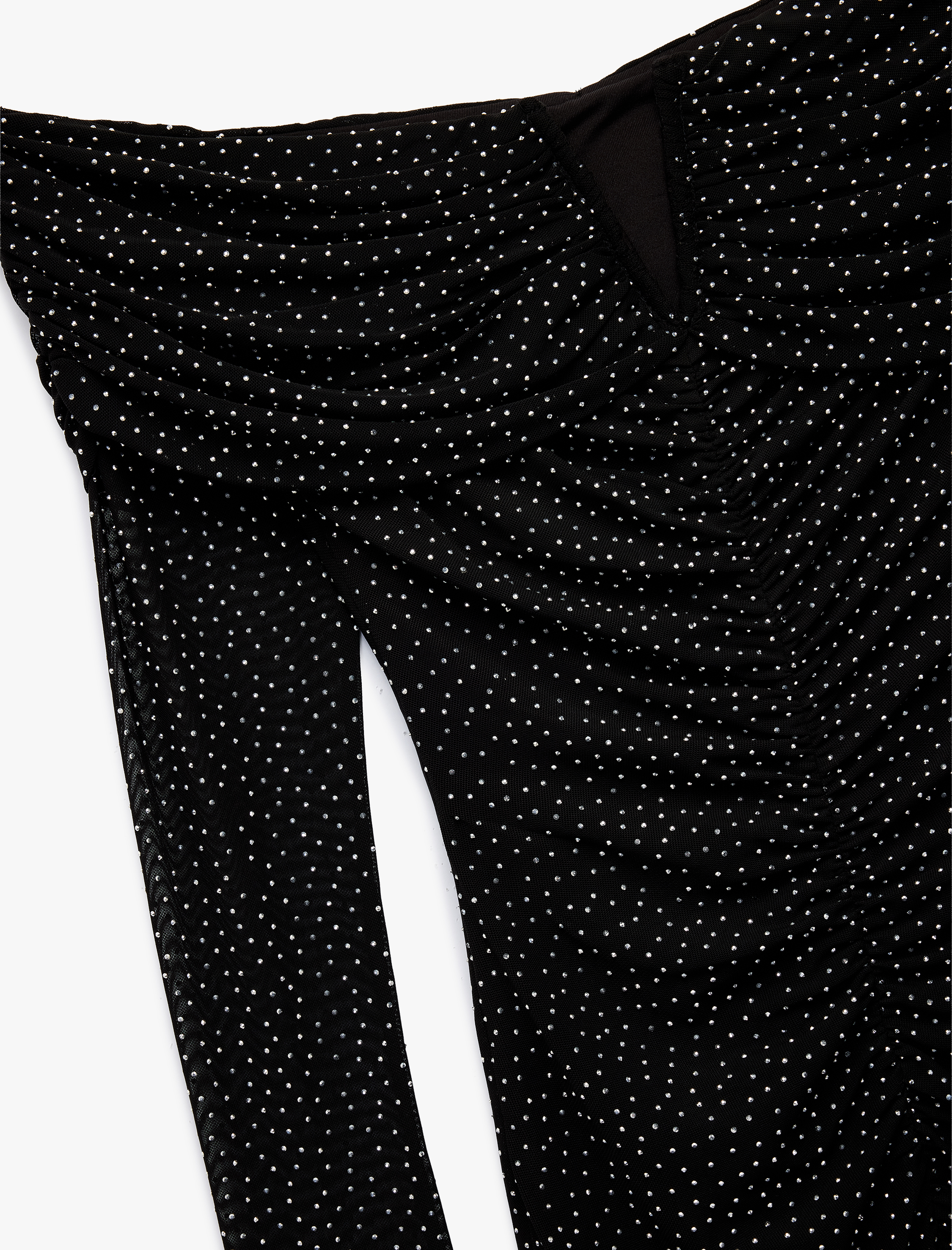   Koton X Sibil Çetinkaya - Kayık Yaka Uzun Kollu Taşlı Bodycon Mini Abiye Elbise