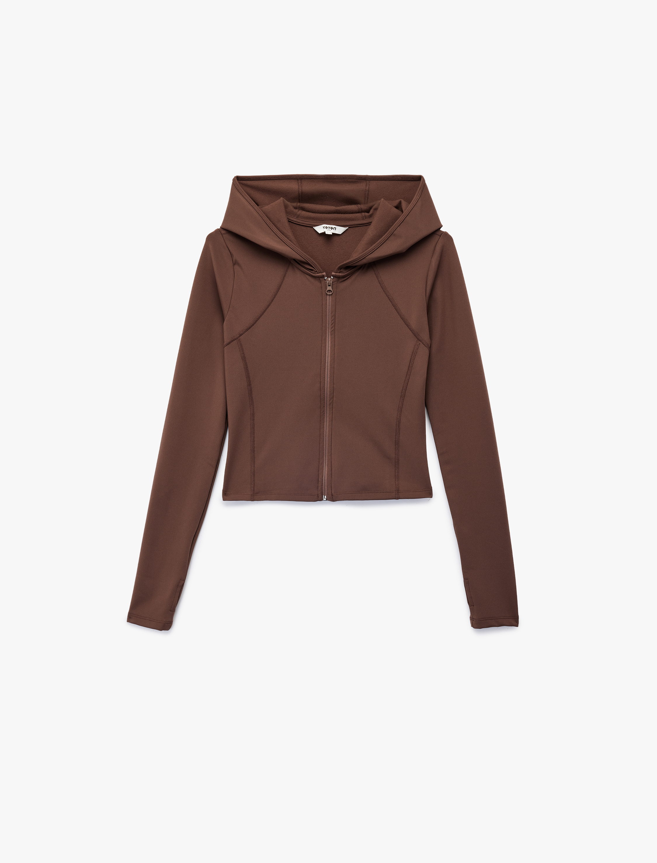   Slim Fit Uzun Kollu Kapüşonlu Sweatshirt