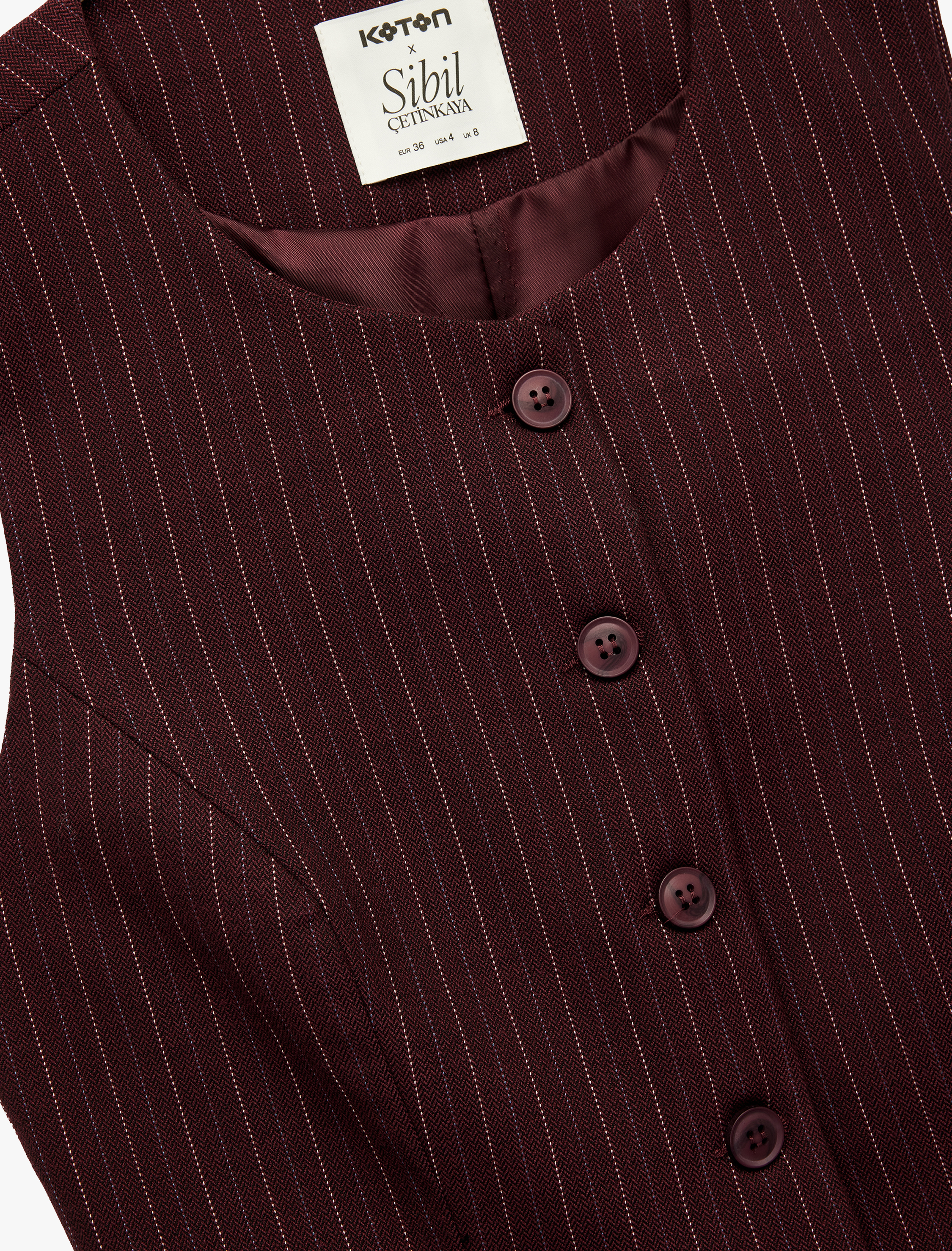   Koton X Sibil Çetinkaya - Düğmeli Bisiklet Yaka Blazer Yelek