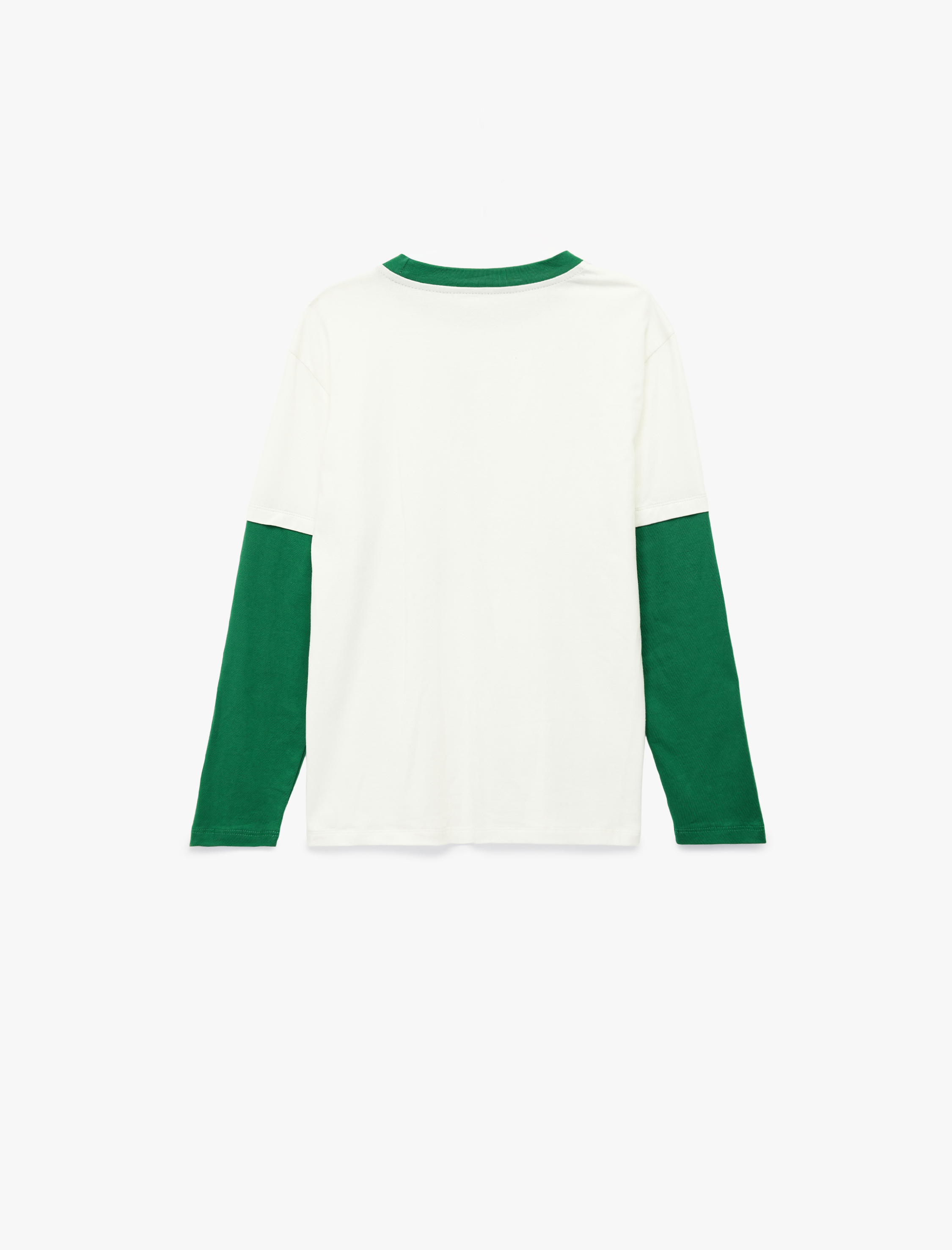  Erkek Çocuk Yılbaşı Ağacı Baskılı Uzun Kollu Bisiklet Yaka Tişört