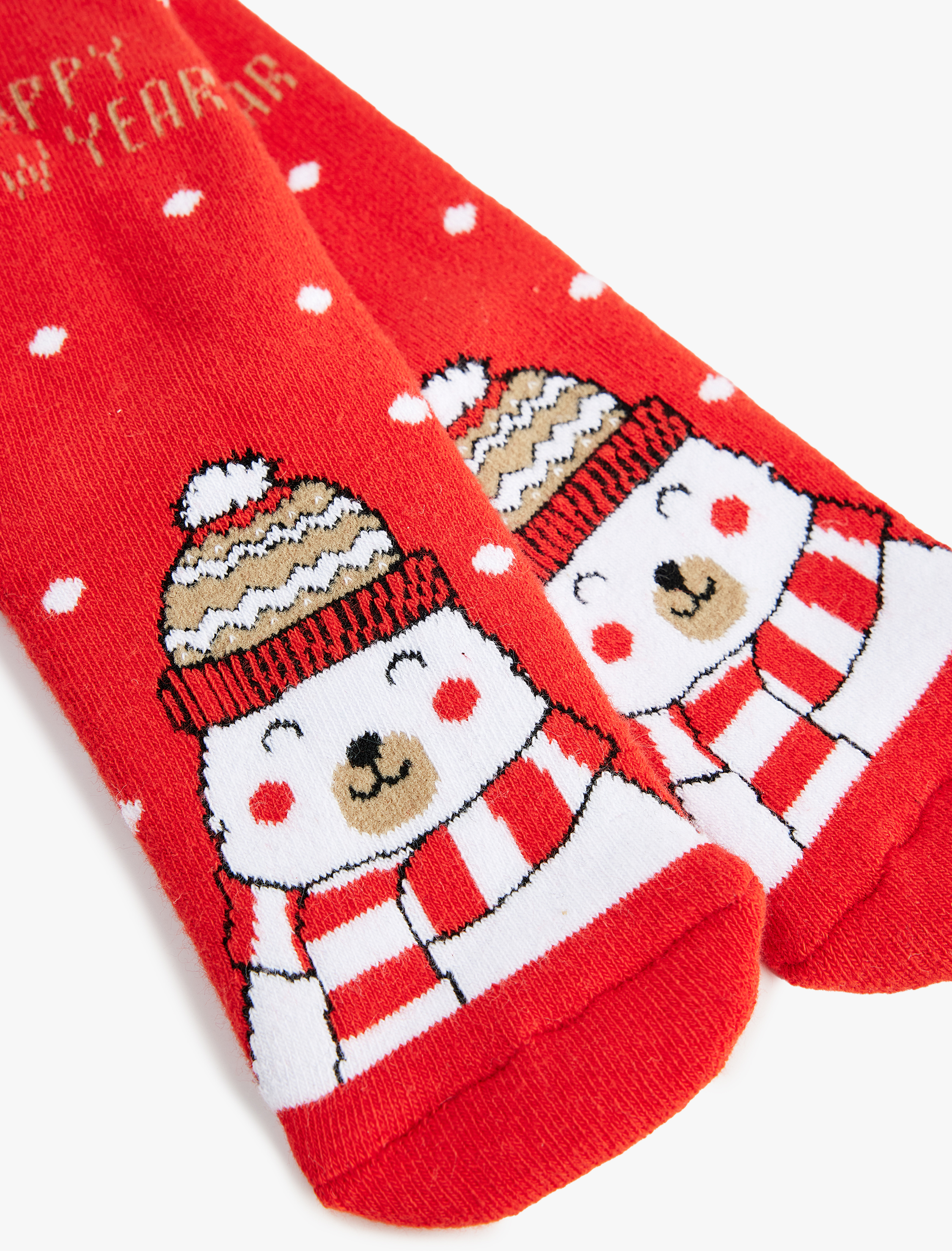  Kız Çocuk Yeni Yıl Temalı Pamuklu Havlu Çorap