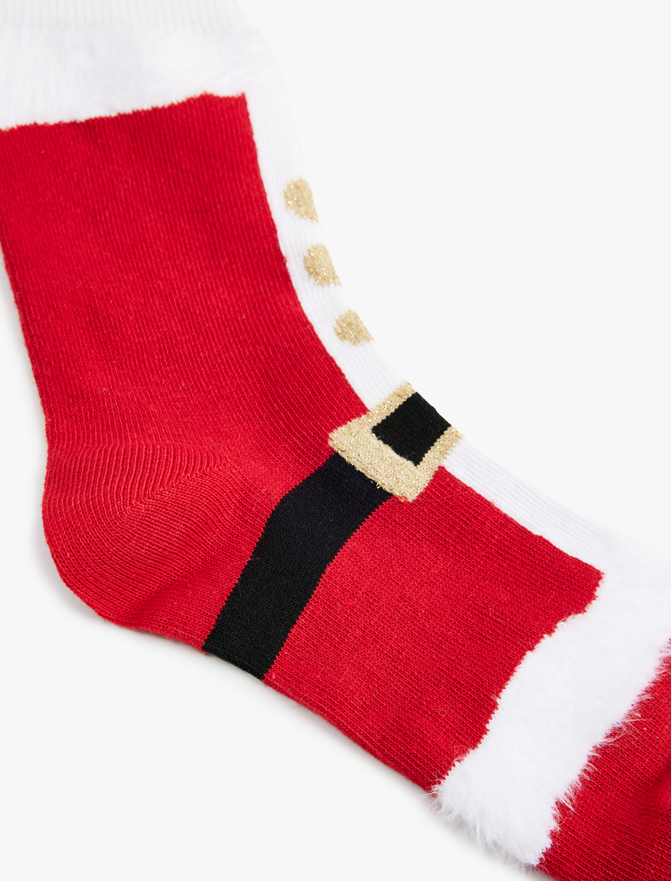  Kız Çocuk Noel Baba Detaylı Pamuklu Havlu Çorap