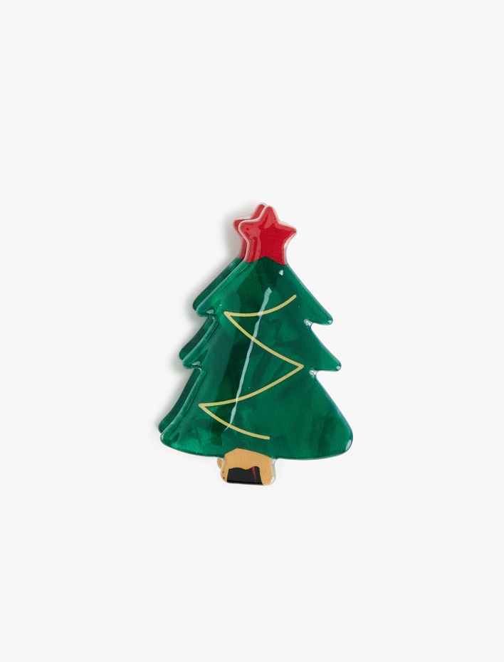 Kadın Yılbaşı Ağacı Detaylı Kıskaçlı Toka