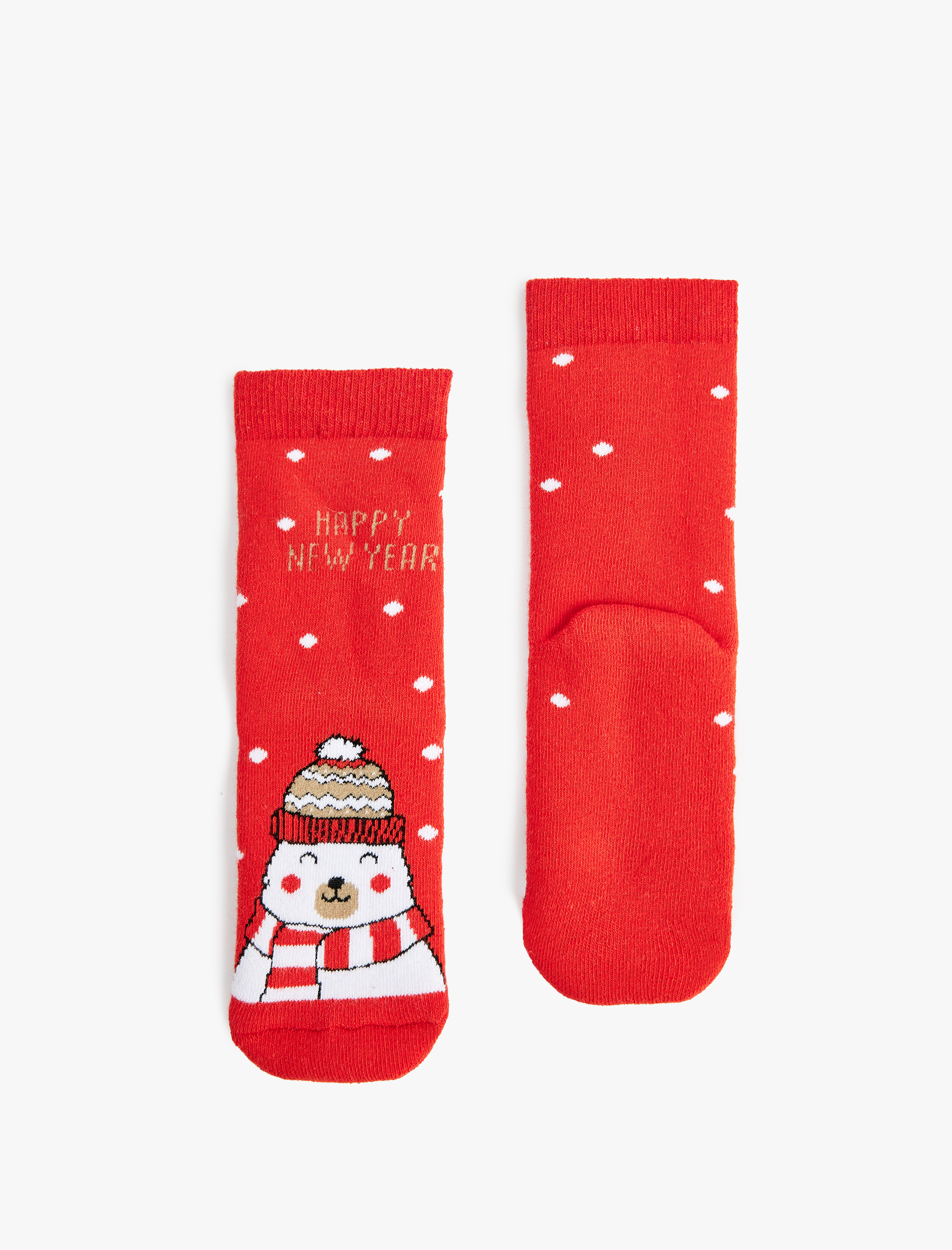  Kız Çocuk Yeni Yıl Temalı Pamuklu Havlu Çorap