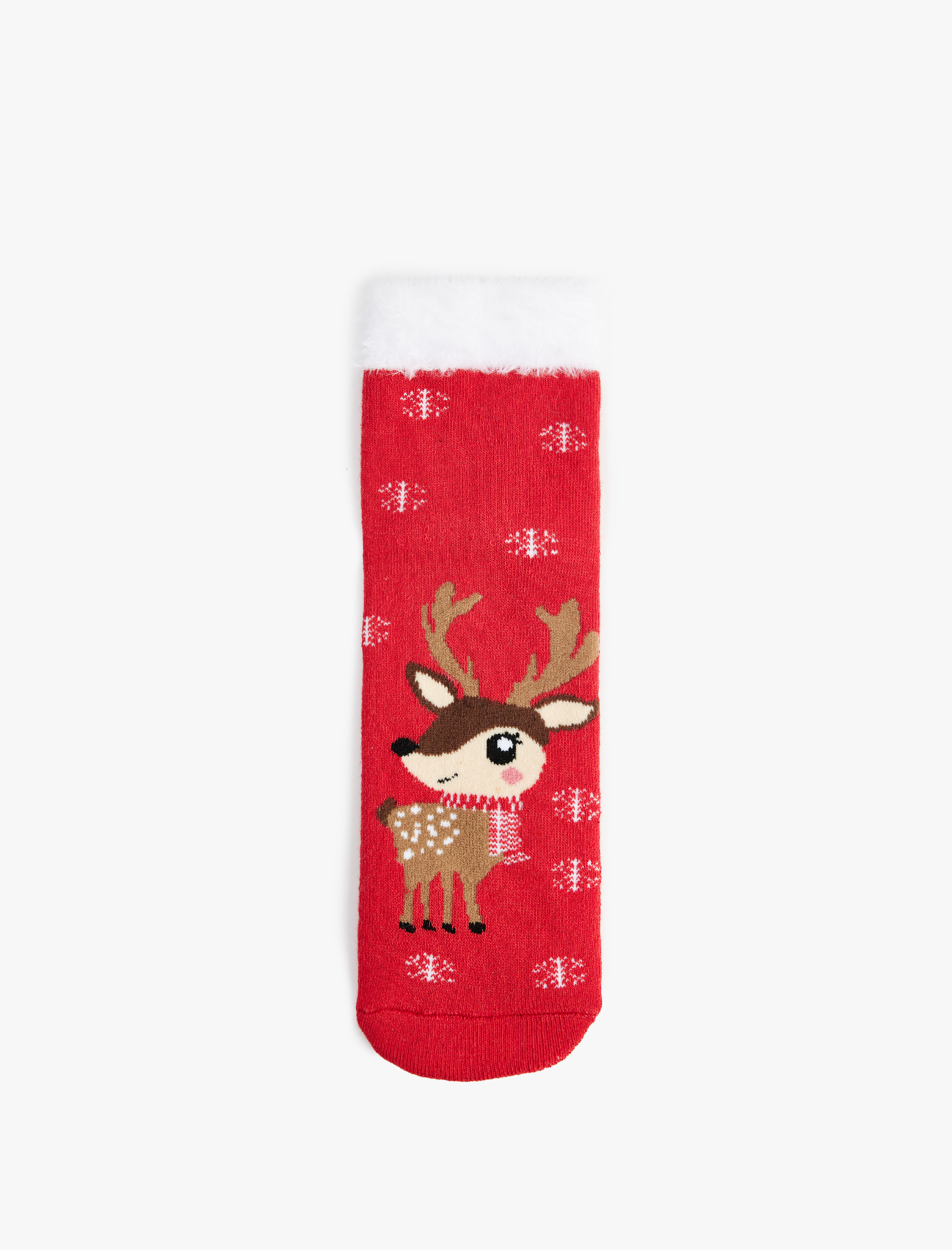  Kadın Tüy Detaylı Çok Renkli Yılbaşı Temalı Soket Çorap