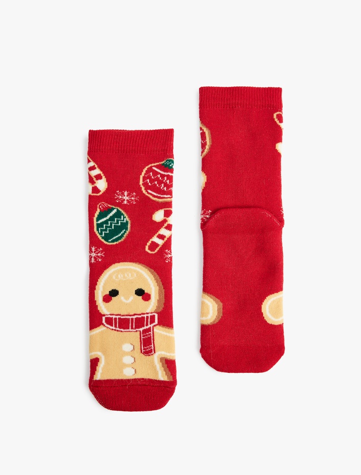 Kız Çocuk Kurabiye Adam Detaylı Pamuklu Çorap