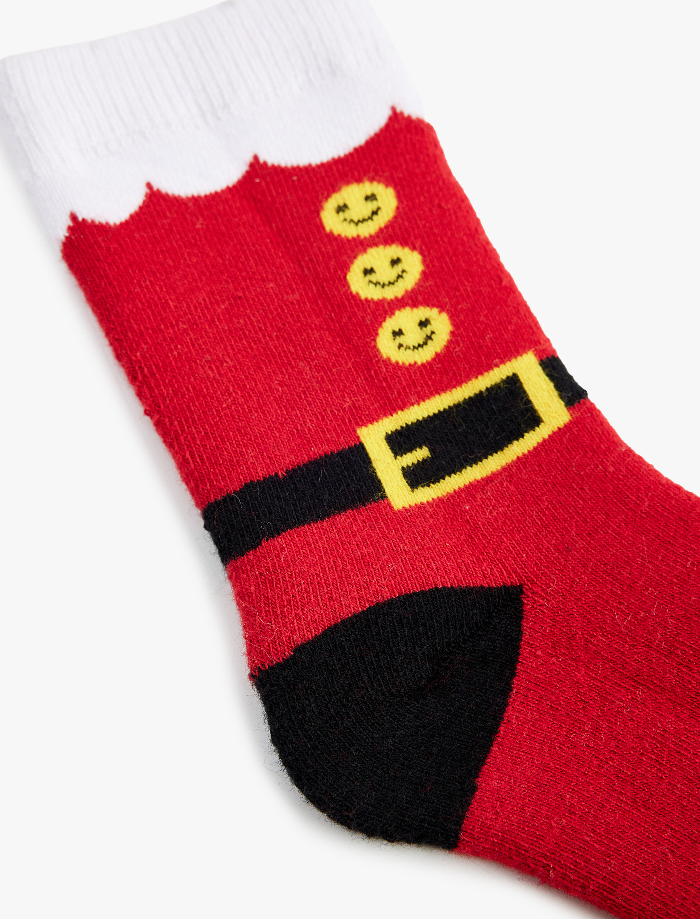  Kız Çocuk Noel Baba Detaylı Pamuklu Havlu Çorap