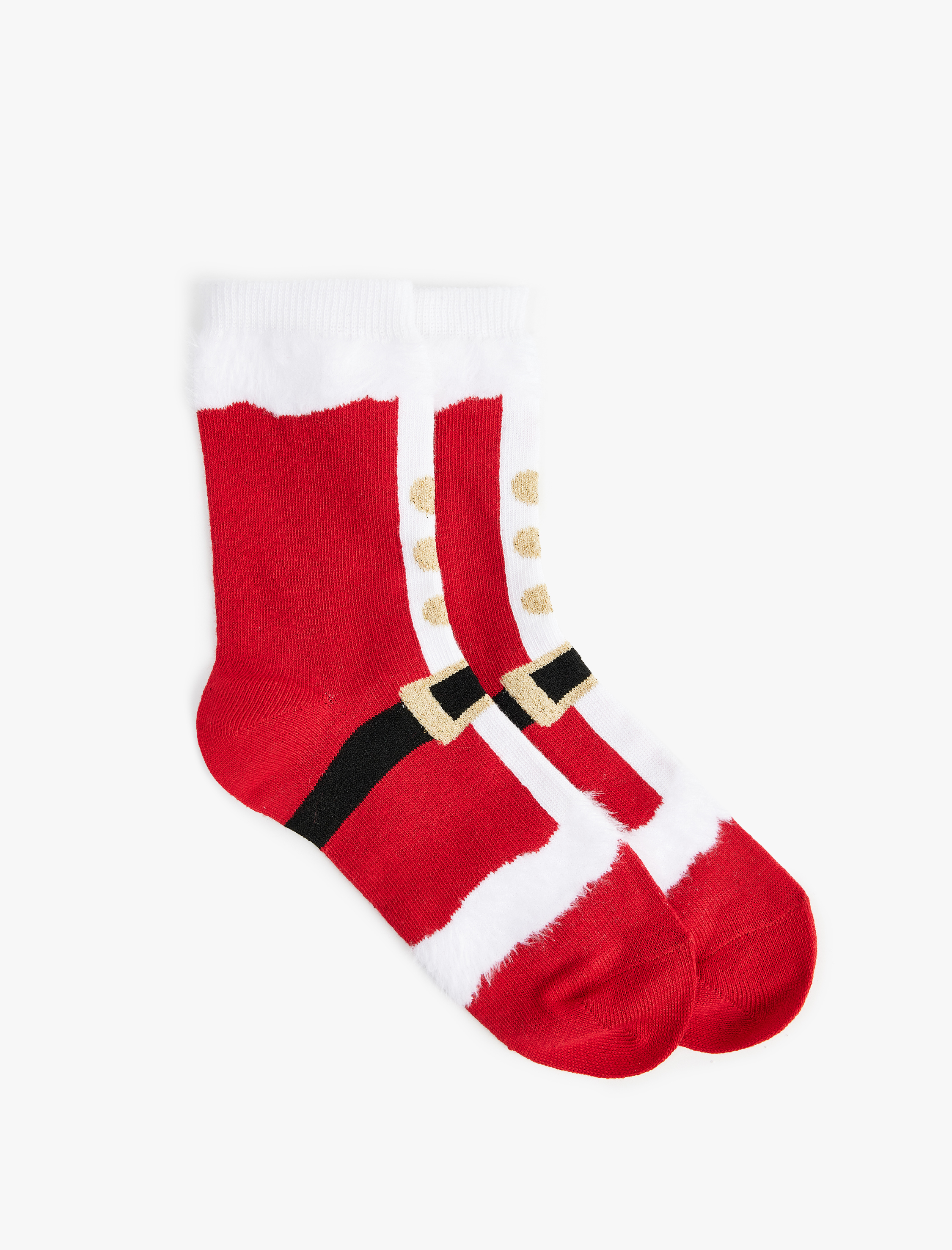  Kız Çocuk Noel Baba Detaylı Pamuklu Havlu Çorap