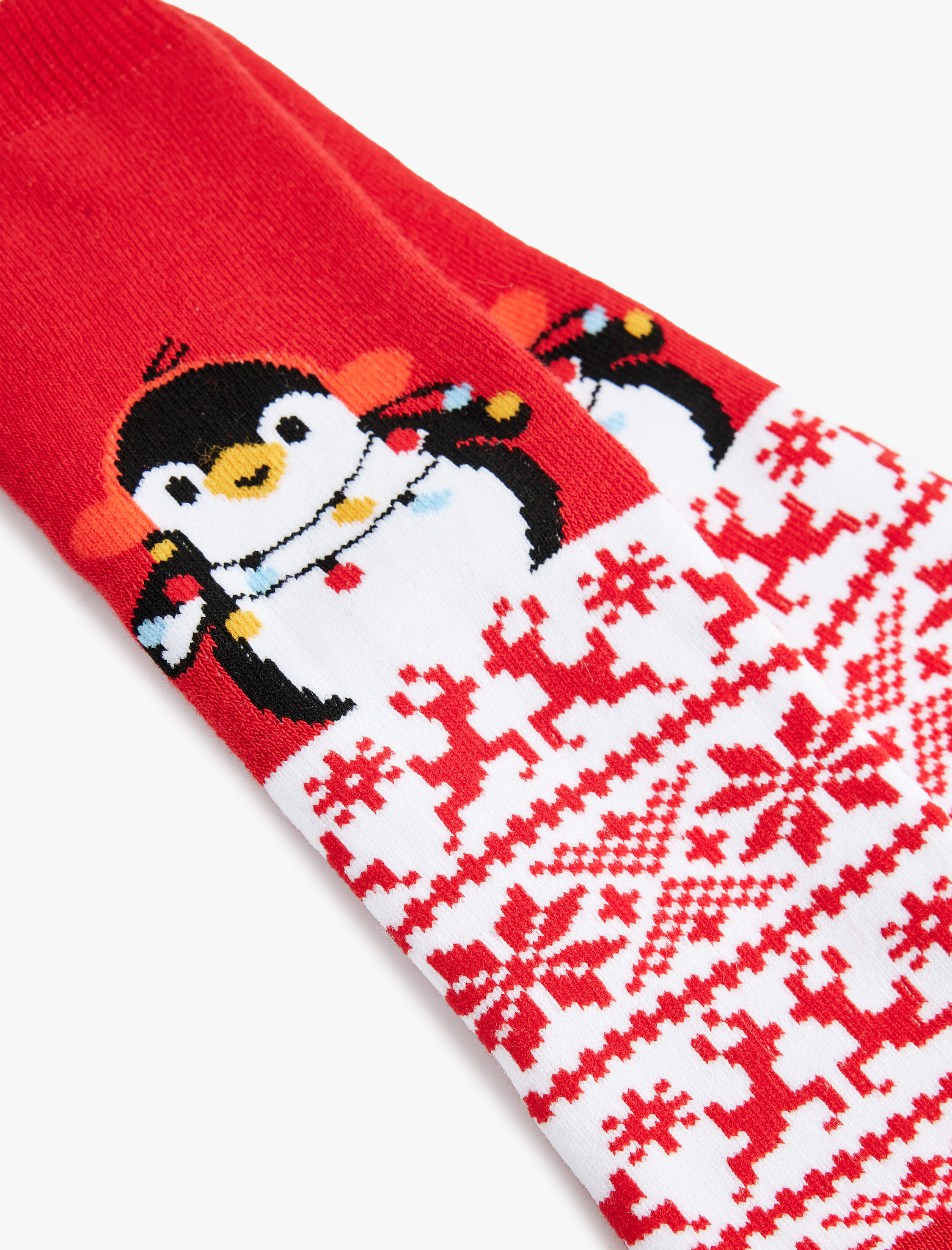  Kız Çocuk Penguen Detaylı Pamuklu Havlu Çorap