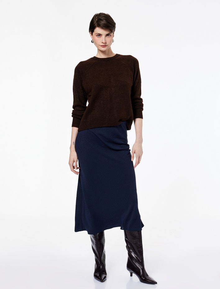  Aerobin Kumaş Standart Bel Midi Kloş Etek