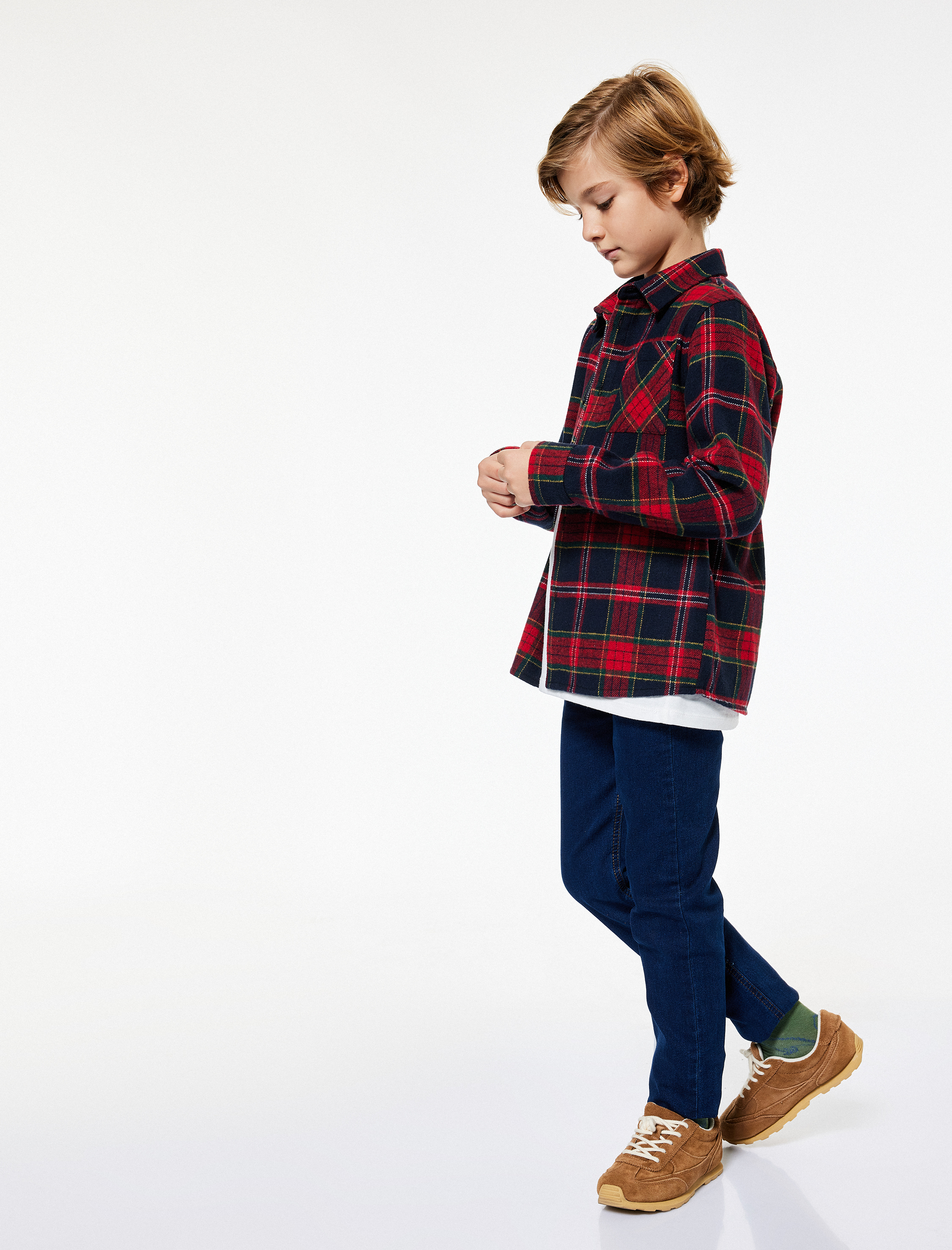 Erkek Çocuk Pamuklu Ayarlanabilir Lastikli Slim Fit Denim Pantolon