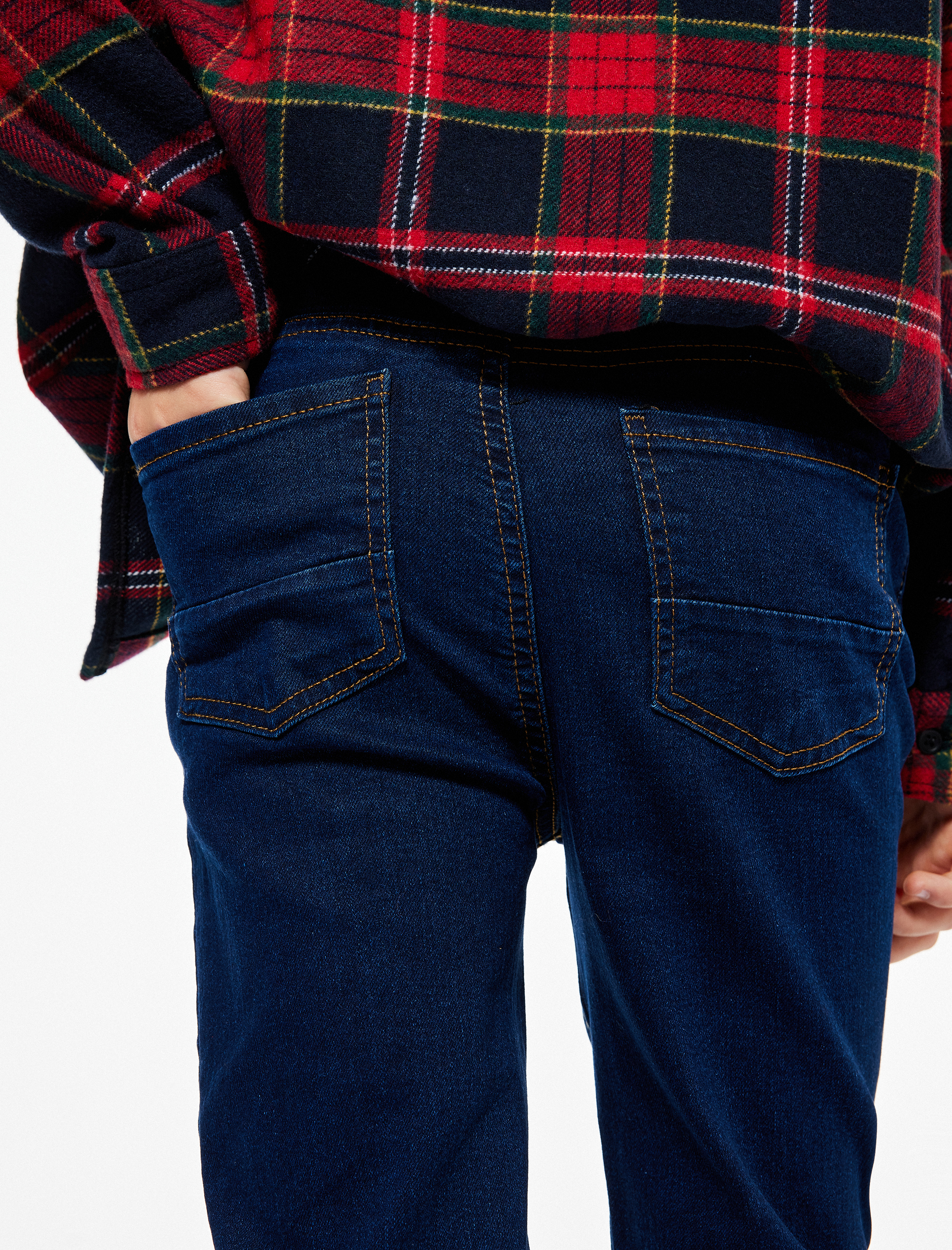 Erkek Çocuk Pamuklu Ayarlanabilir Lastikli Slim Fit Denim Pantolon