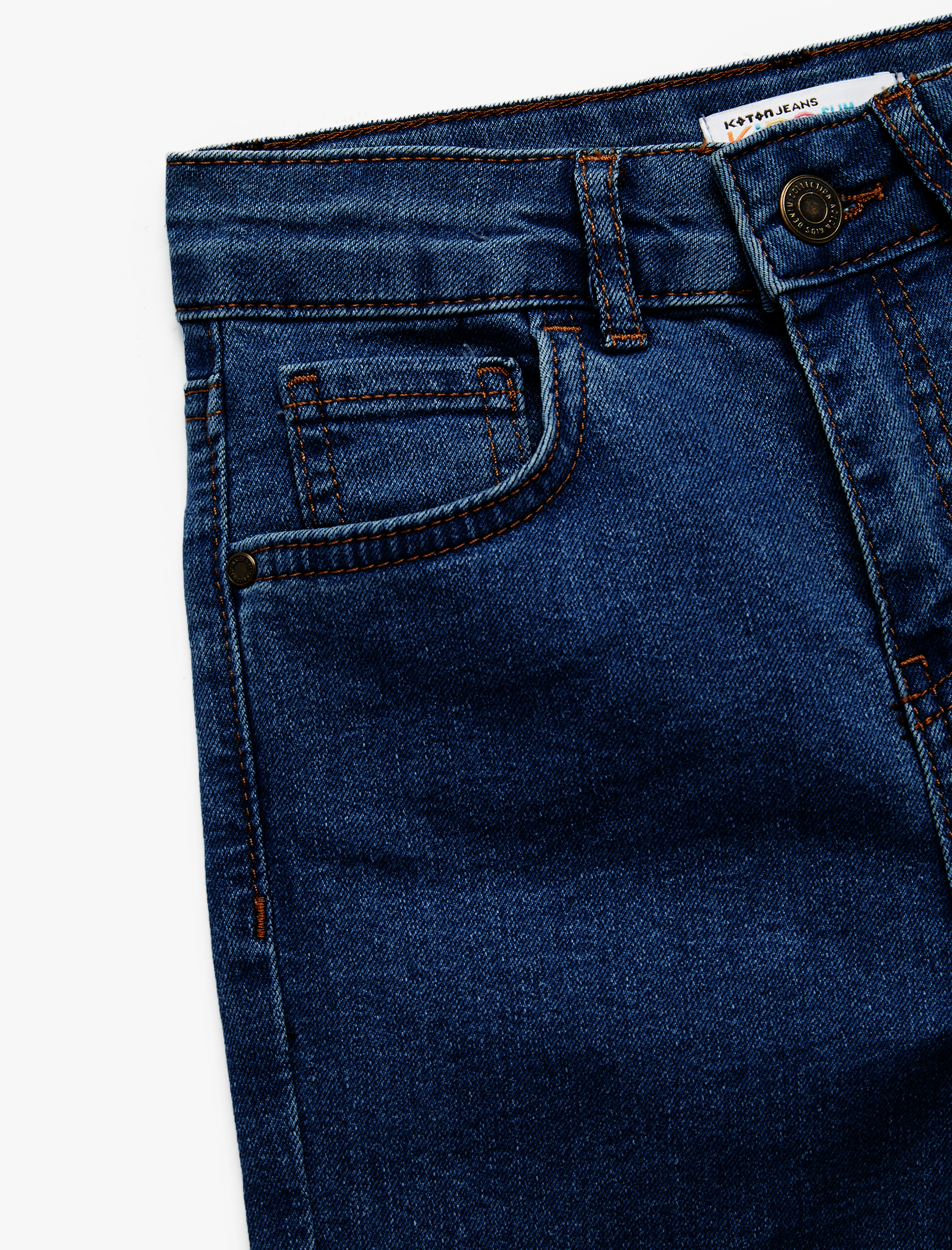 Erkek Çocuk Pamuklu Ayarlanabilir Lastikli Slim Fit Denim Pantolon