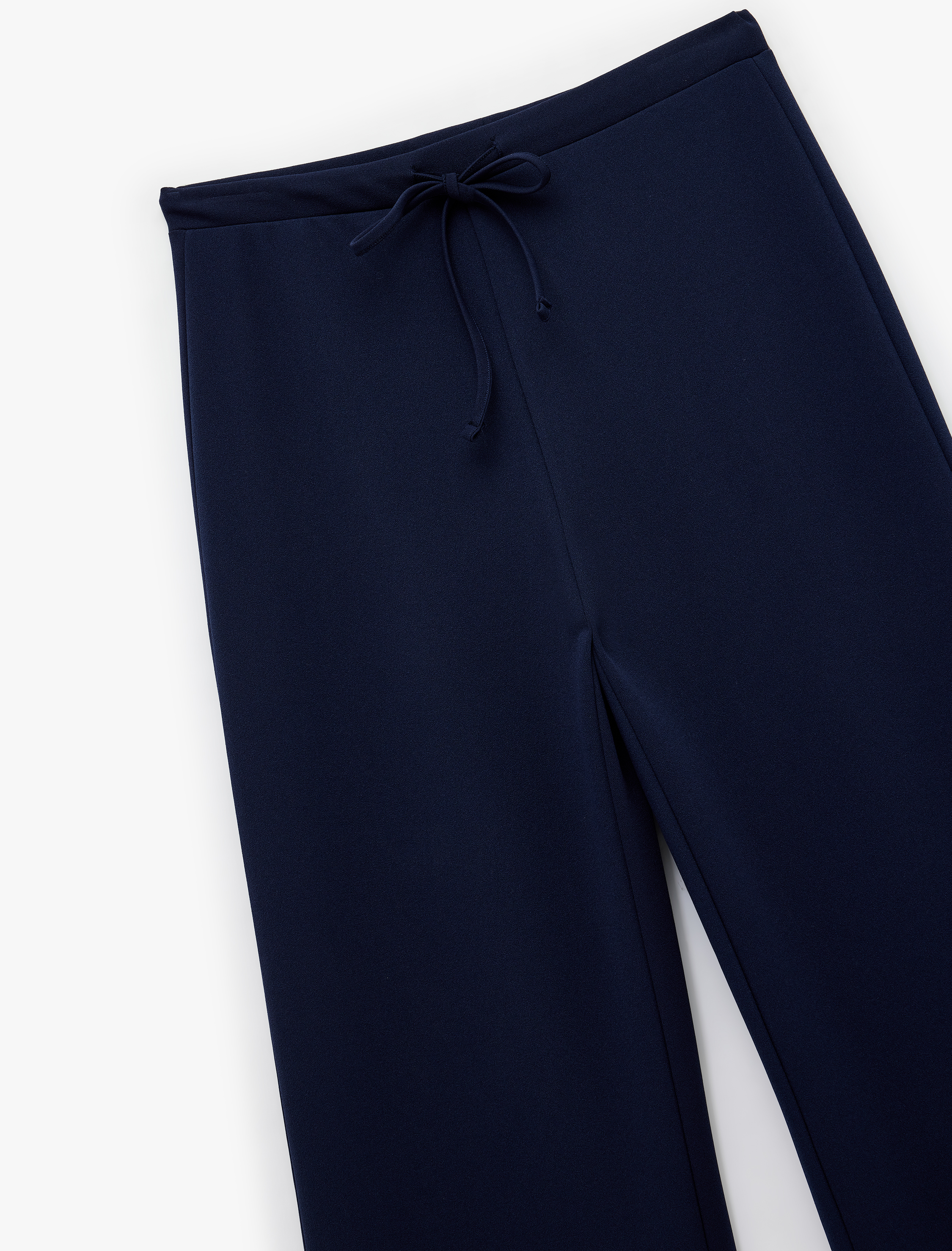   Yüksek Bel Bağcıklı Geniş Paça Pantolon