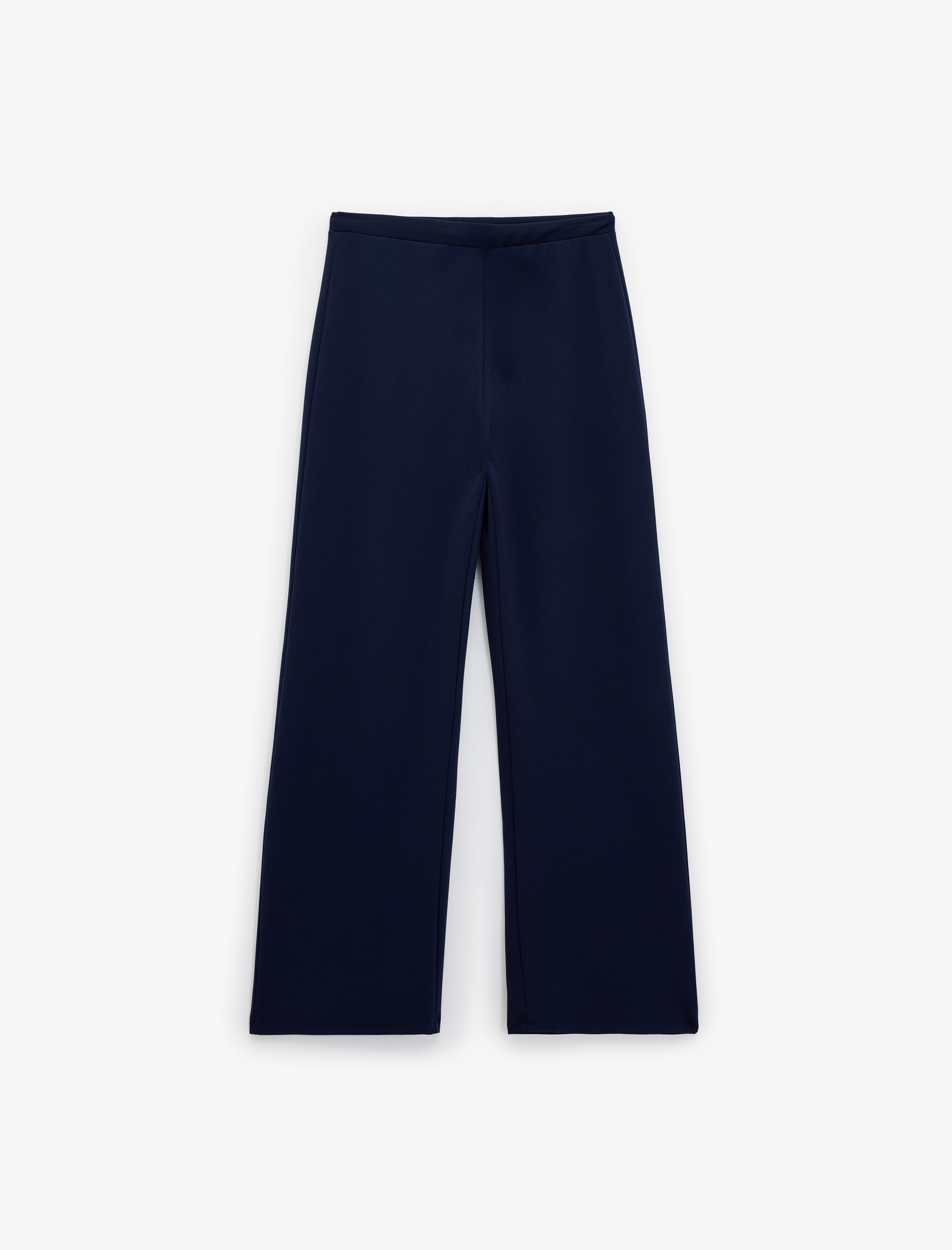   Yüksek Bel Bağcıklı Geniş Paça Pantolon