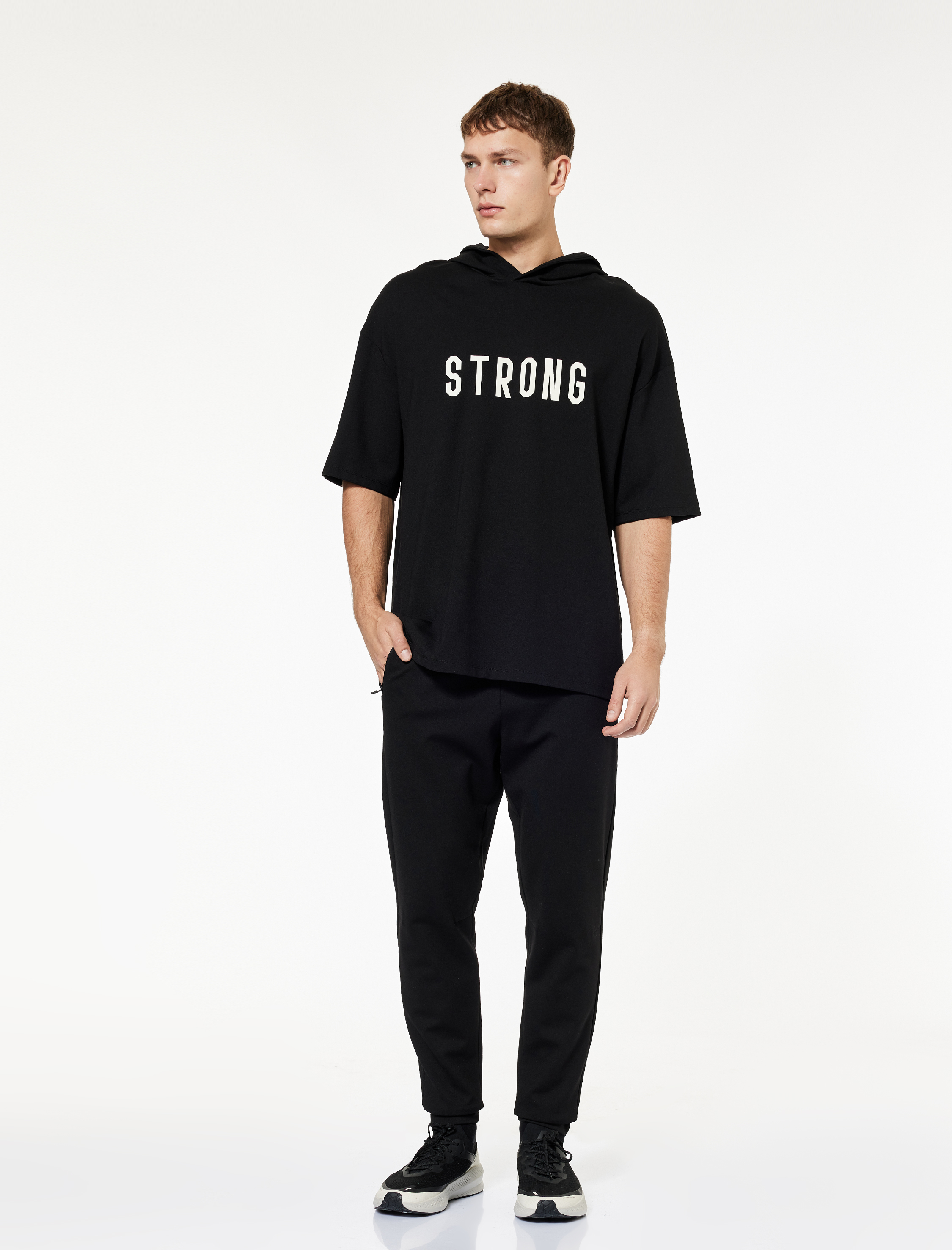   Fermuarlı Cepli Beli Bağcıklı Viskon Karışımlı Spor Jogger Eşofman Altı