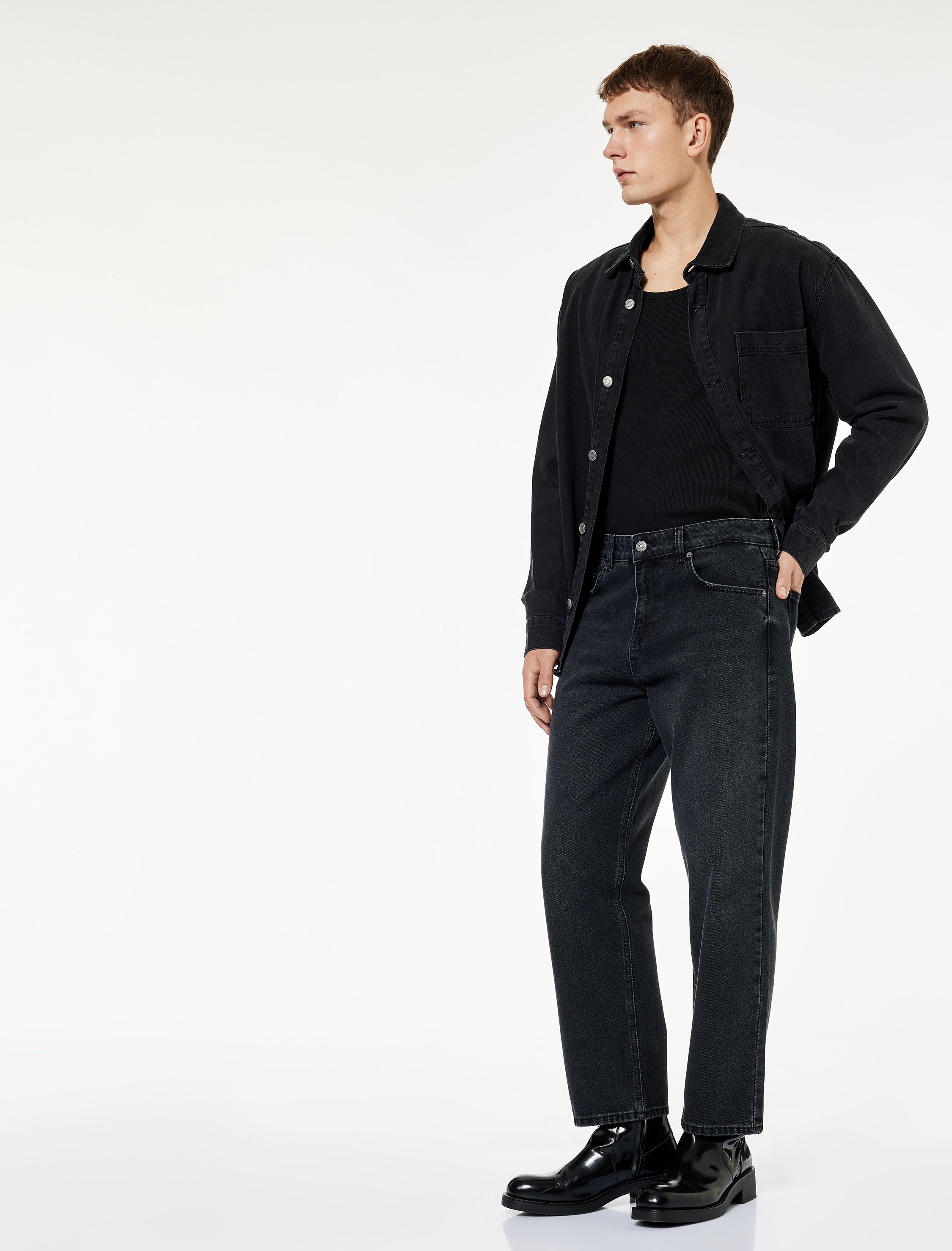   Pamuklu Cepli Bol Kalıp Baggy Jean Pantolon