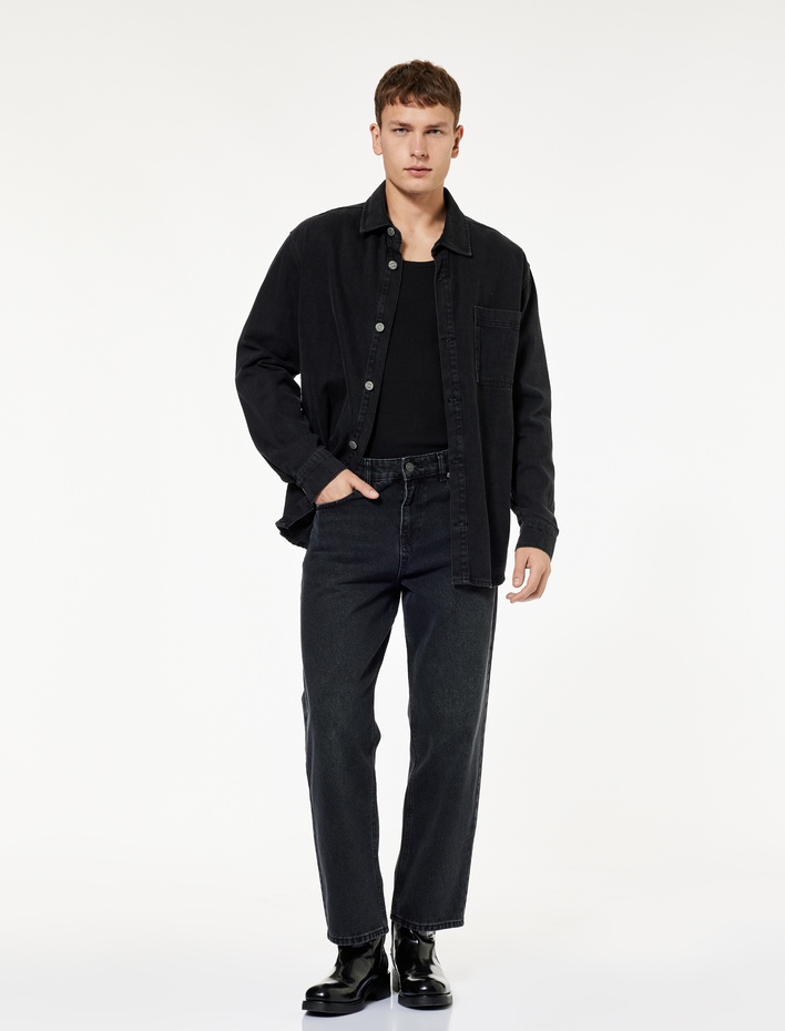  Pamuklu Cepli Bol Kalıp Baggy Jean Pantolon