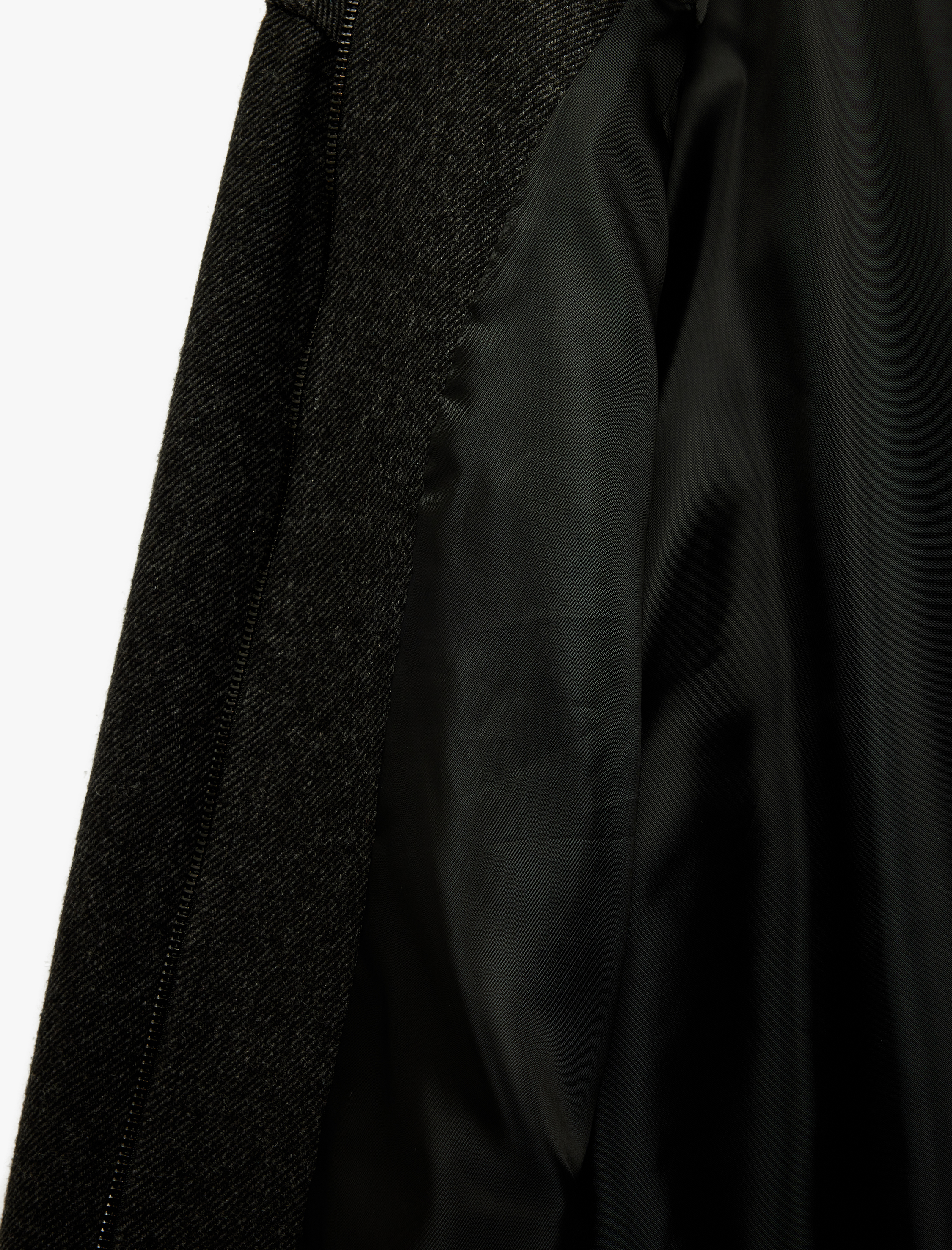   Uzun Kollu Slim Fit Cepli Dik Yaka Fermuarlı Kaşe Spor Ceket