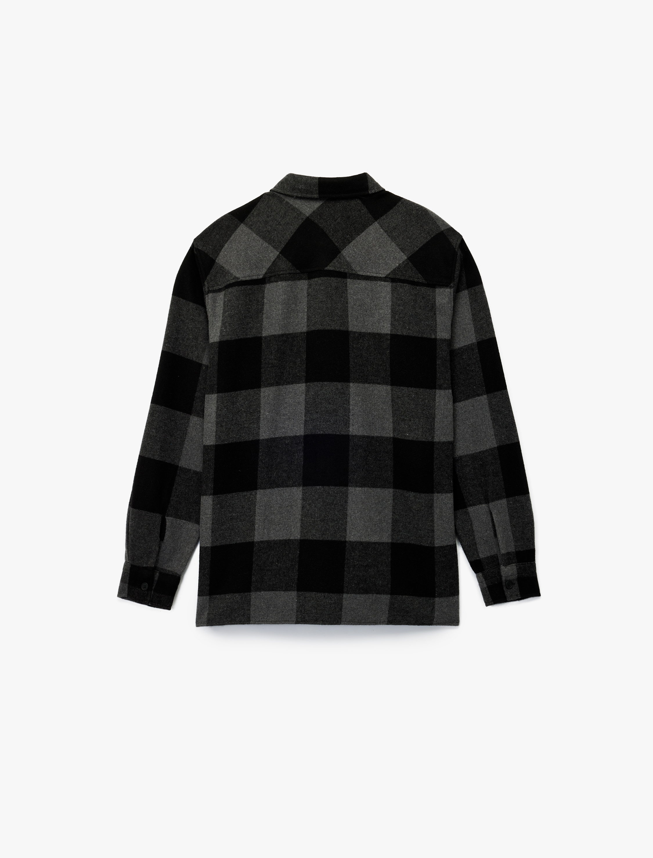   Regular Fit Cepli Uzun Kollu Kareli Klasik Yaka Düğmeli Oduncu Gömleği