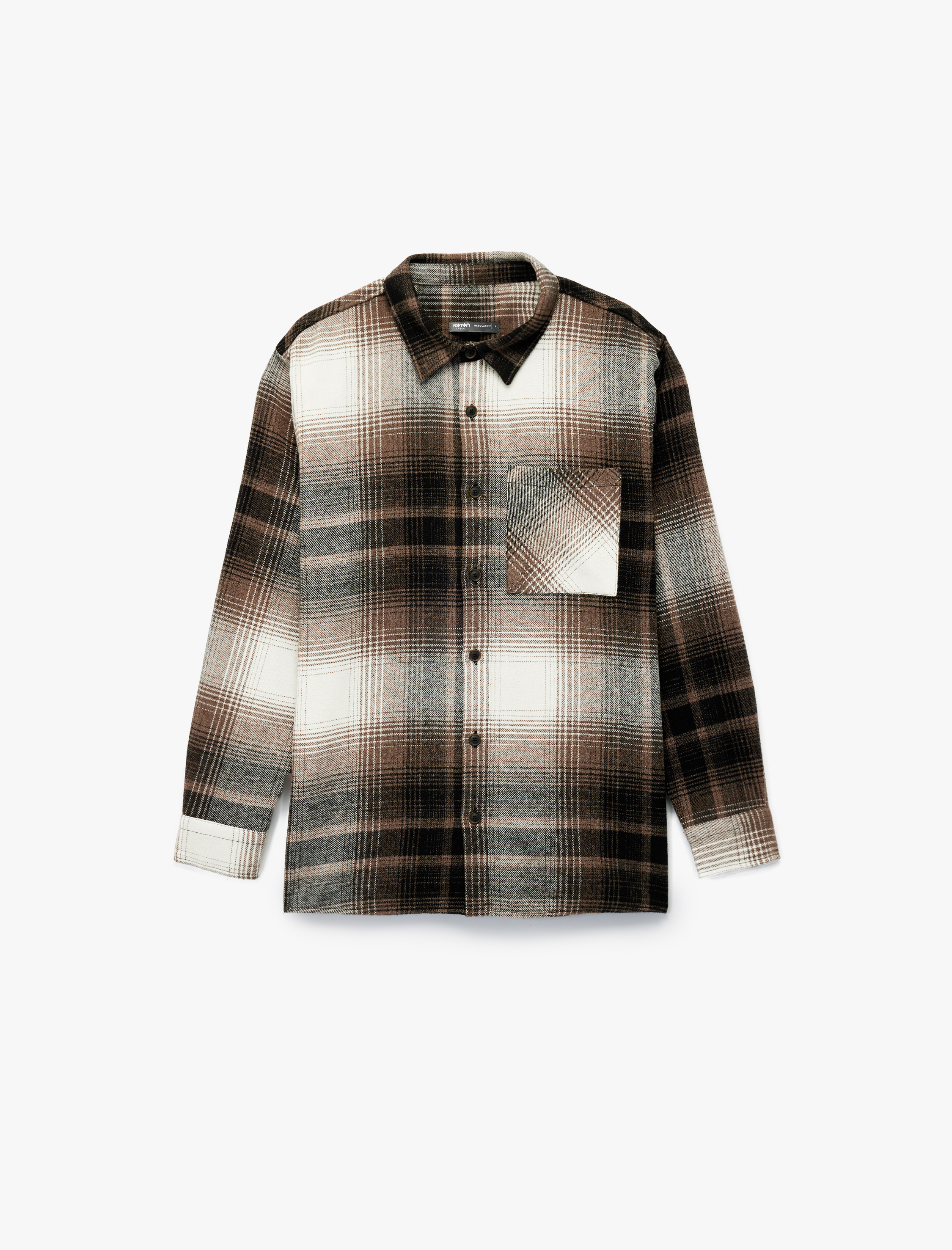 Regular Fit Cep Detaylı Uzun Kollu Klasik Yaka Oduncu Gömleği