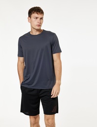 Regular Fit Kısa Kollu Bisiklet Yaka Spor Tişört