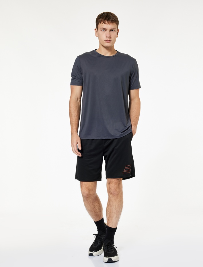  Regular Fit Kısa Kollu Bisiklet Yaka Spor Tişört