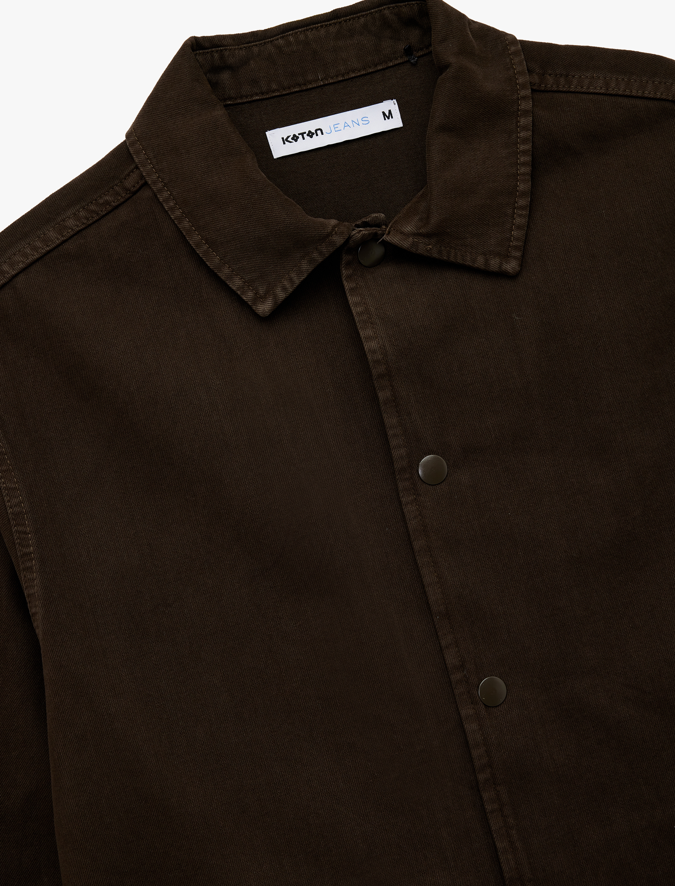   Pamuklu Cepli Bel Detaylı Gömlek Yaka Düğmeli Yıkamalı Oversize Jean Ceket