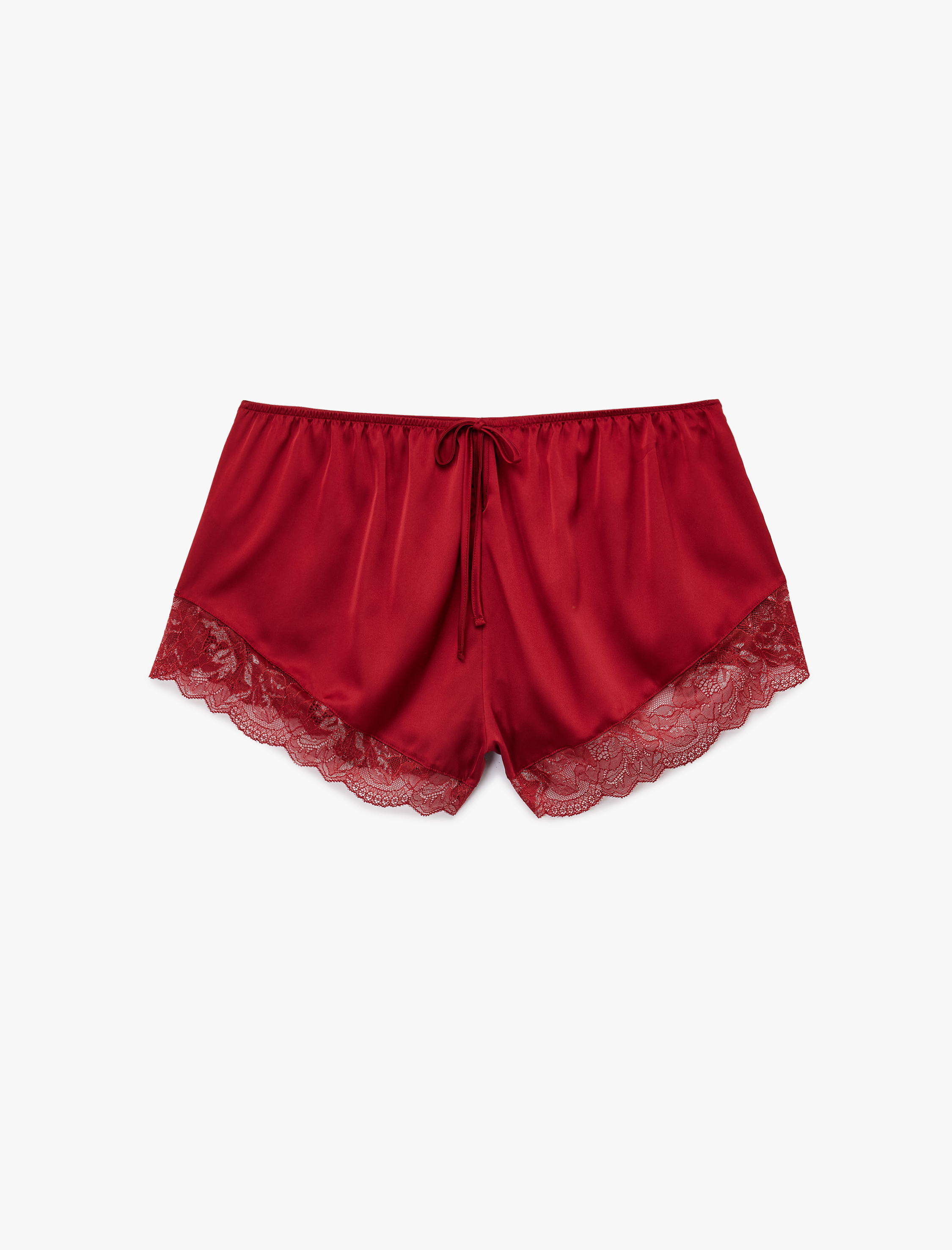   Dantel Detaylı Kısa Saten Şort Pijama Altı