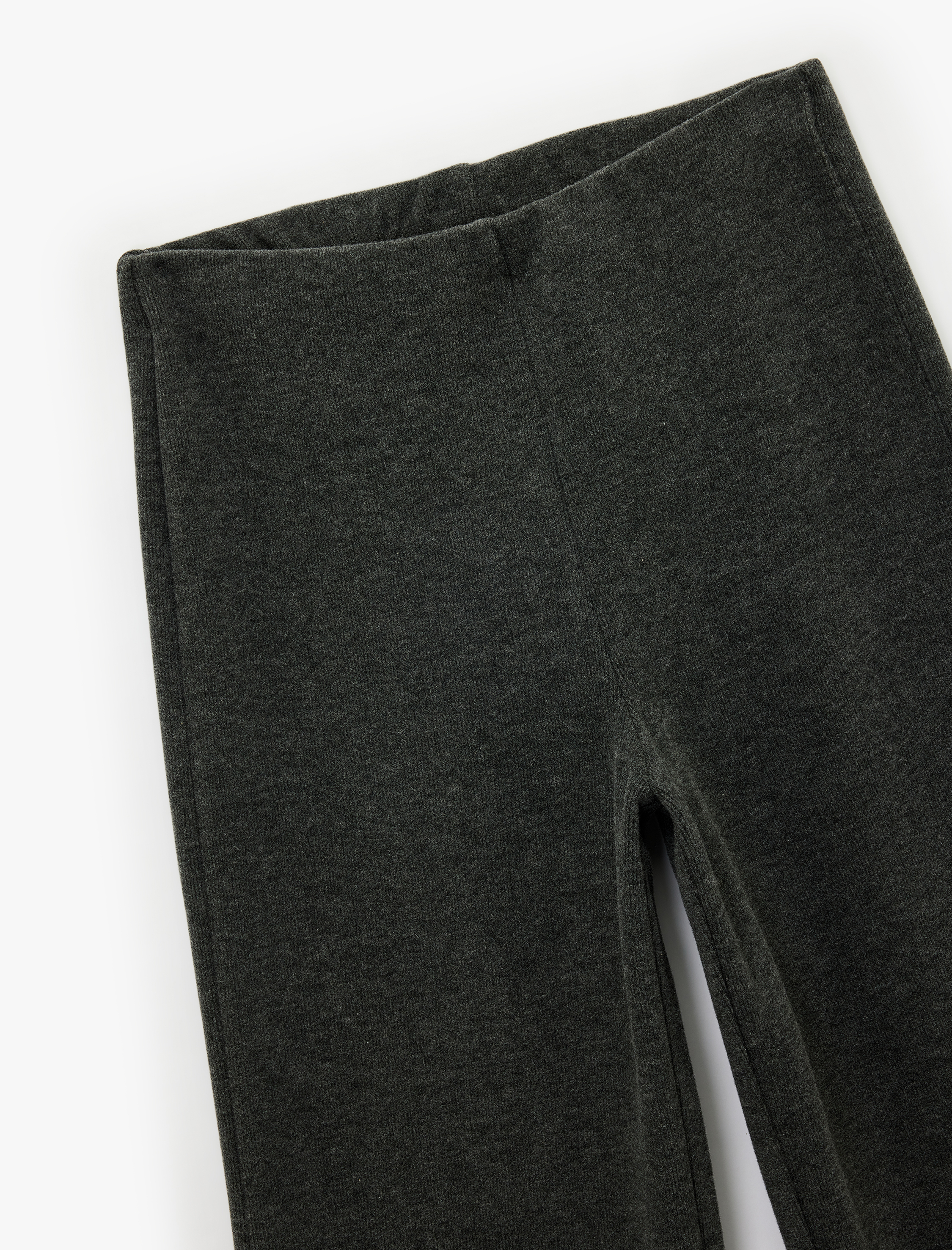   Standart Bel Düz Bol Paça Pantolon