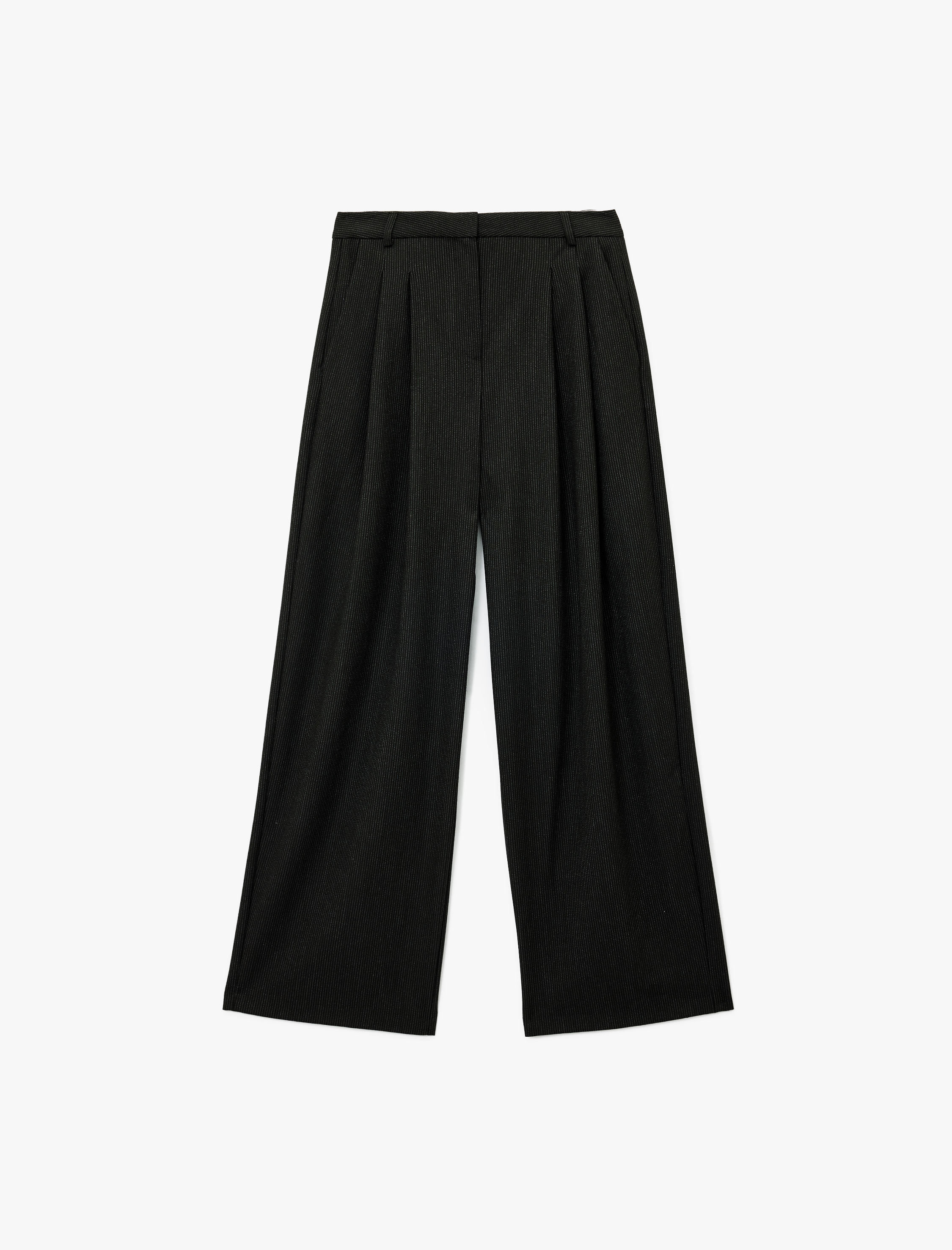   Viskon Karışımlı Normal Bel Geniş Paça Cep Detaylı Palazzo Pantolon